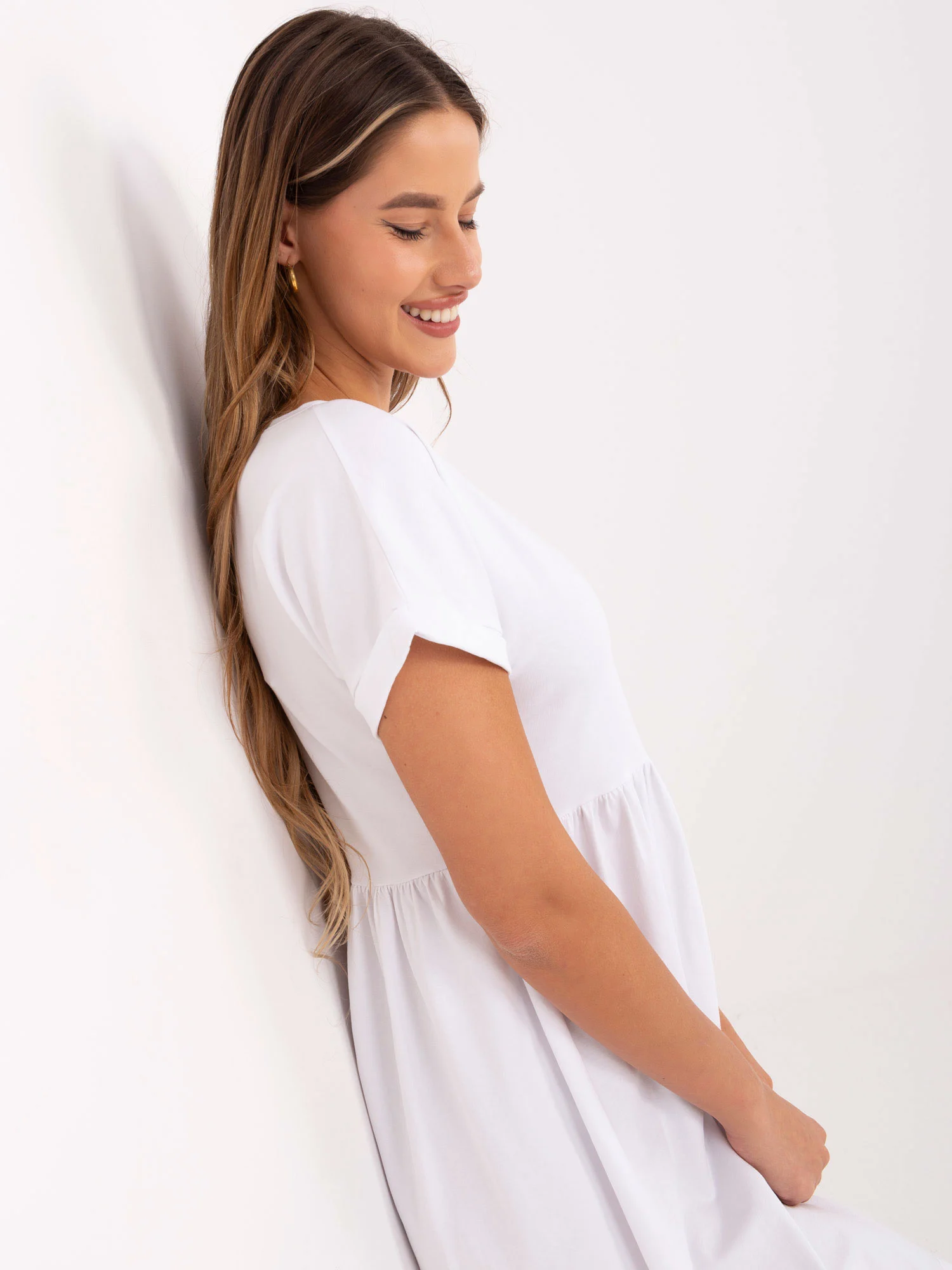 Rochie Dama Mini, Lejera, RUE PARIS, Alb de Vara - imagine 3