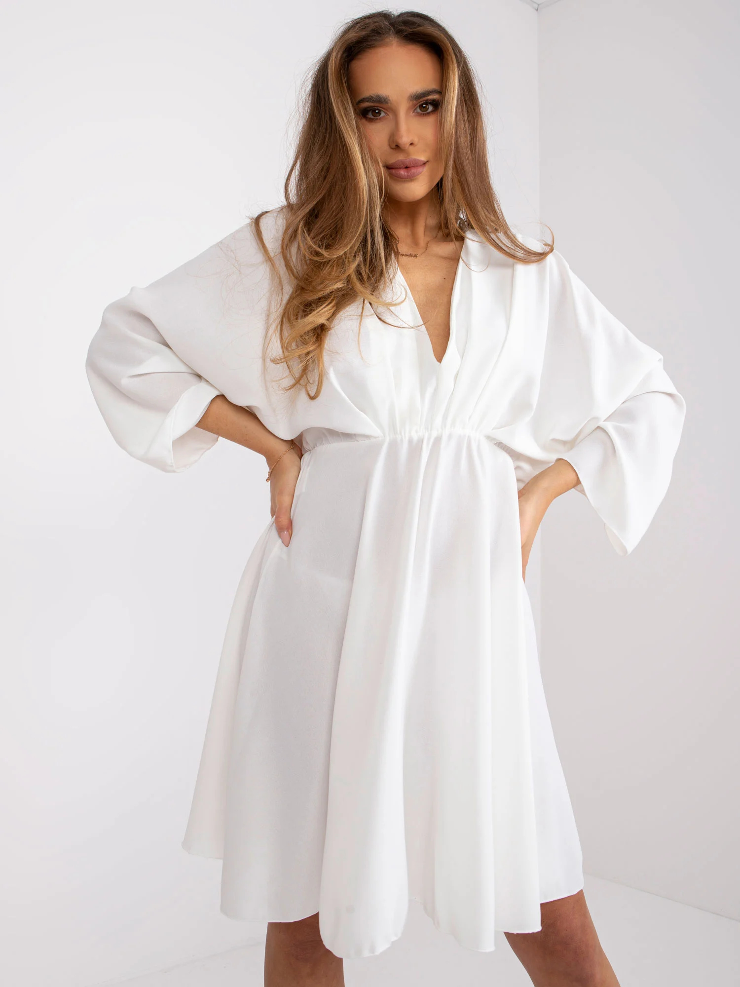 Rochie Dama Maxi, Lejera, ITALY MODA, Alb de Ocazie Nunta - Image 3