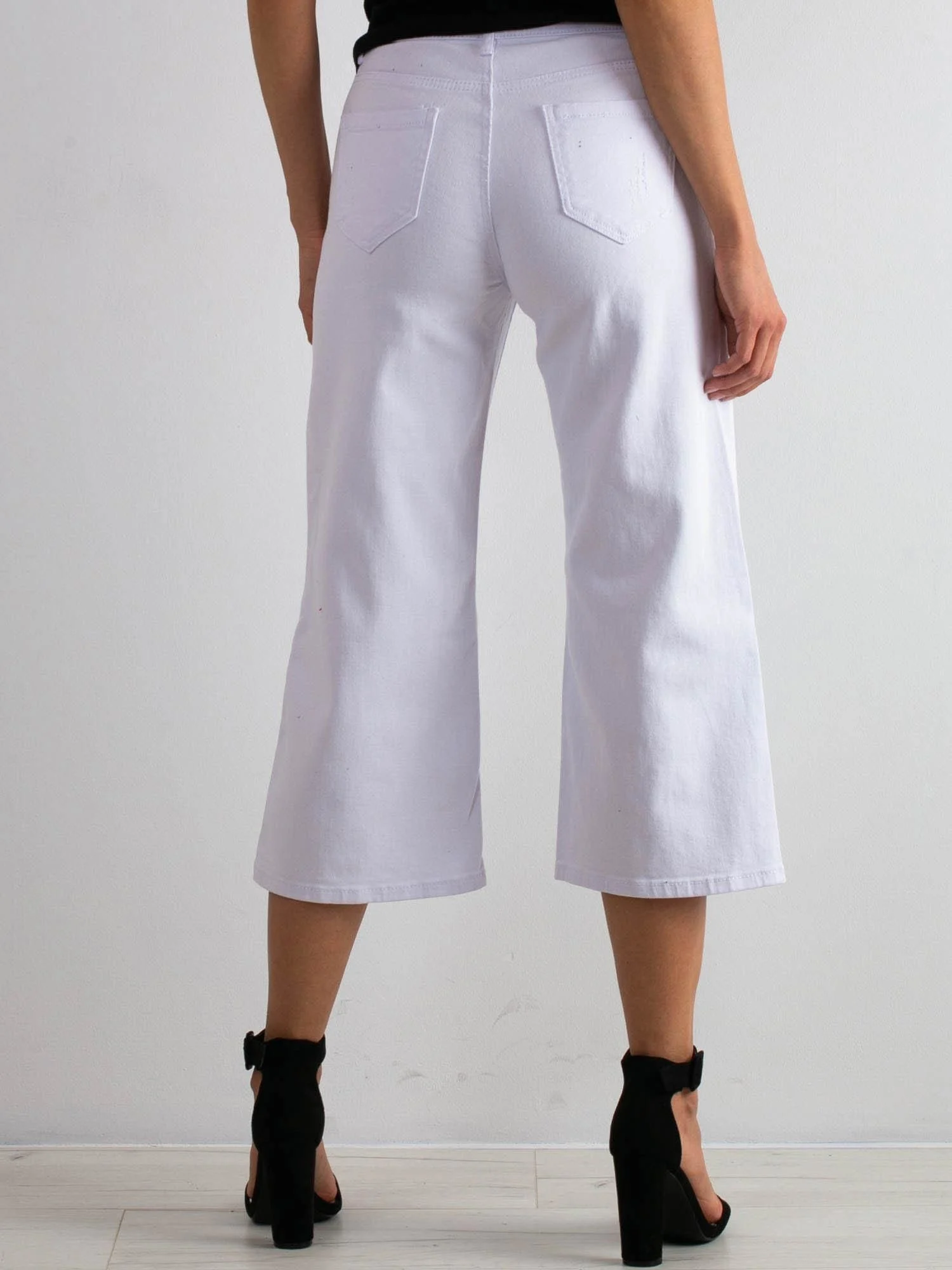 Blugi Dama 7/8, Larga, Hello Miss, Alb Casual - imagine 5