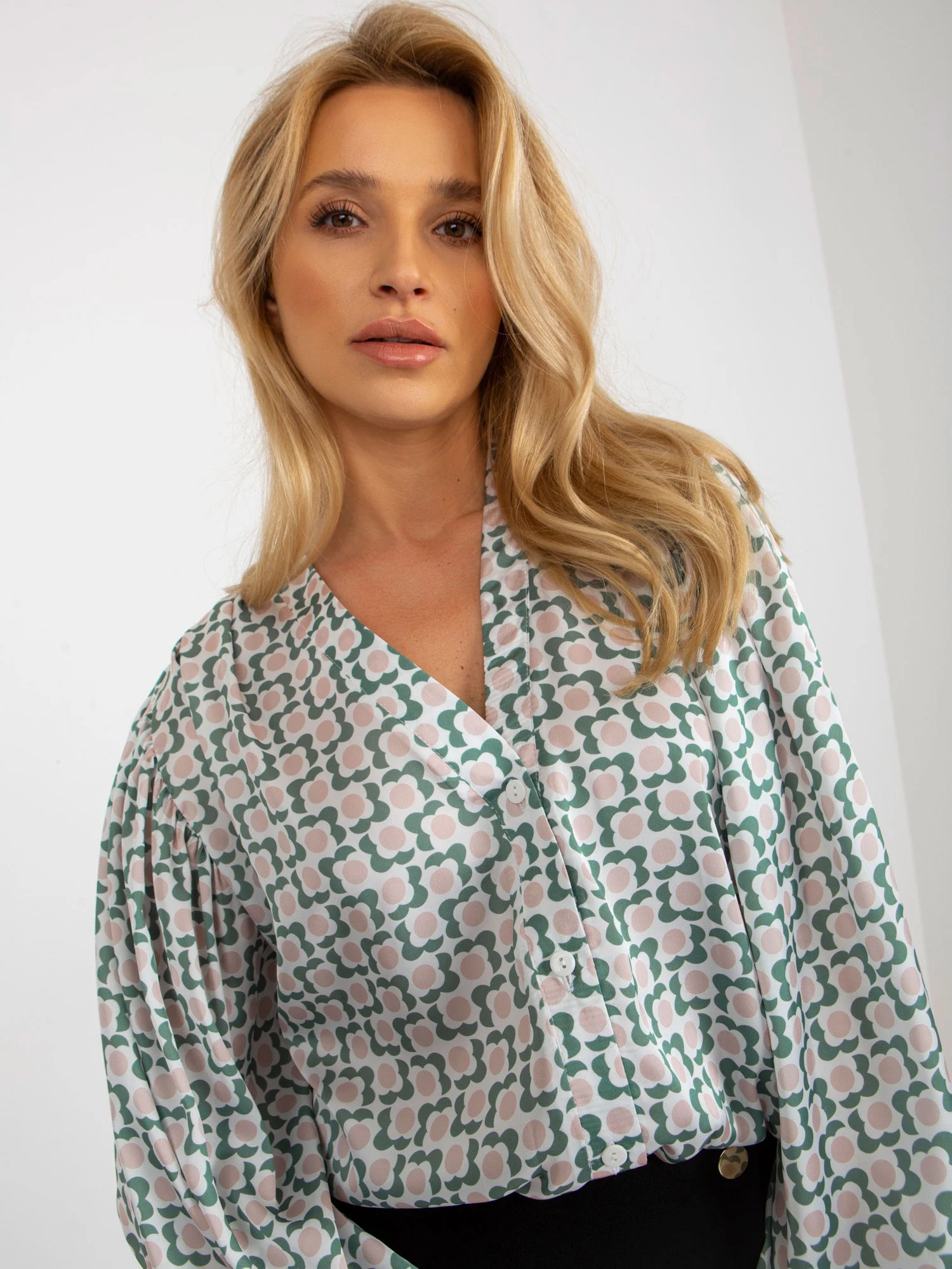 Camasa Dama Maneca lunga, Elegant, LAKERTA, Bej de Petrecere - imagine 5