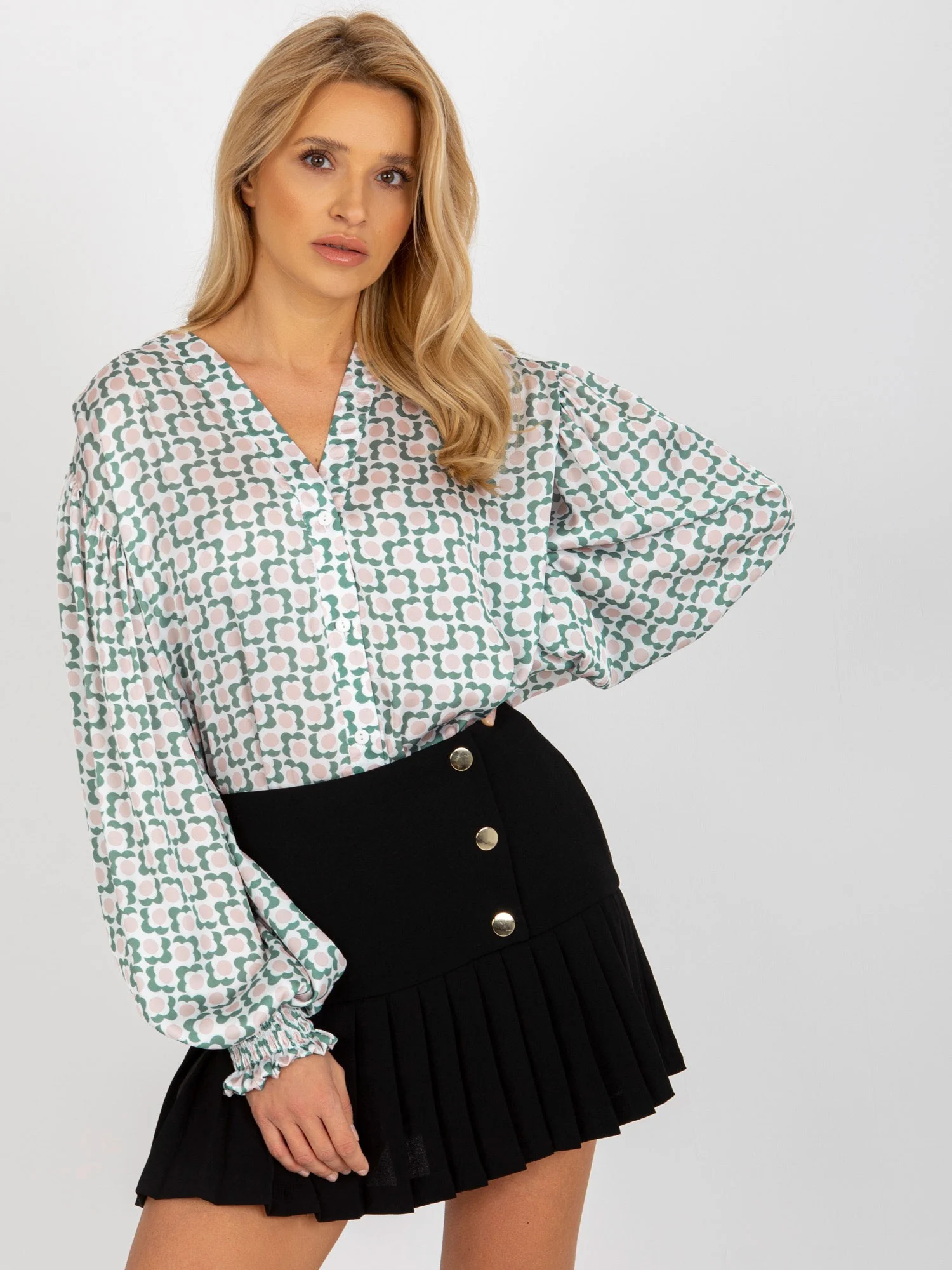 Camasa Dama Maneca lunga, Elegant, LAKERTA, Bej de Petrecere - imagine 7