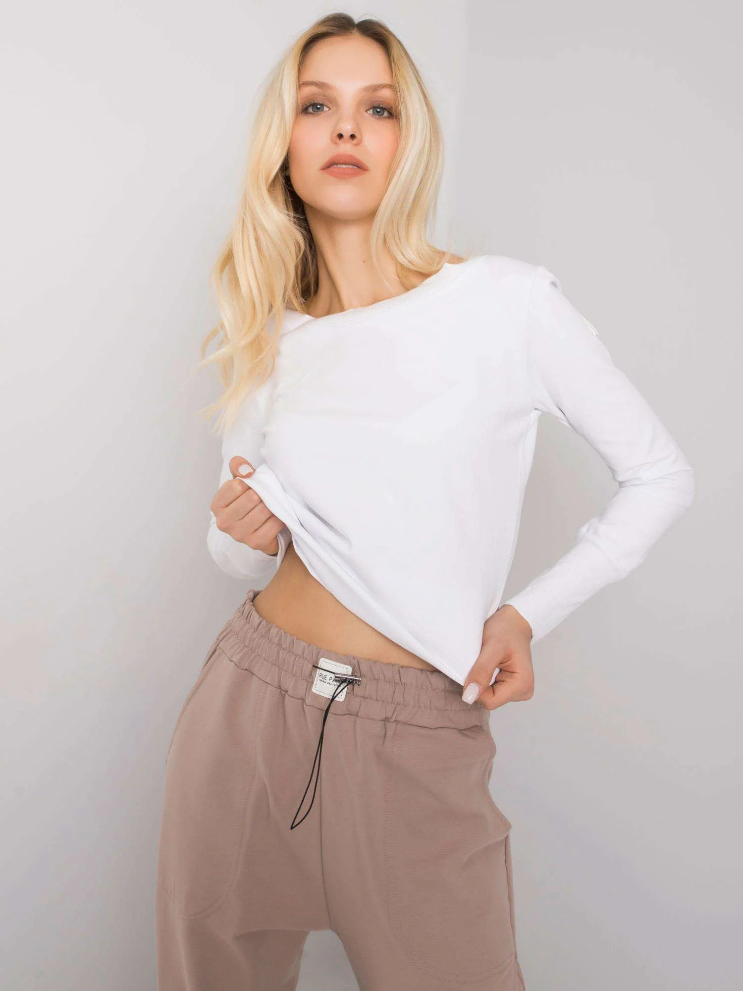 Compleu Dama Maneca lunga, Sport, RUE PARIS, Bej Casual - imagine 5