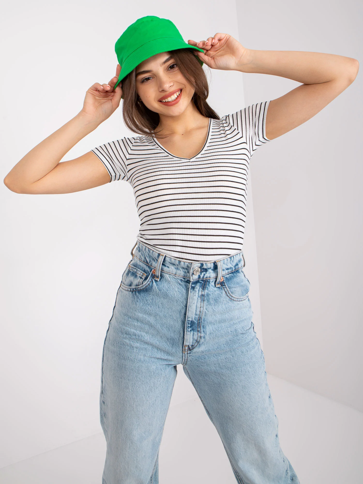 Bluza Dama Mini, Dungi, Och Bella, Negru Eleganta Office Marimi Mari - imagine 3