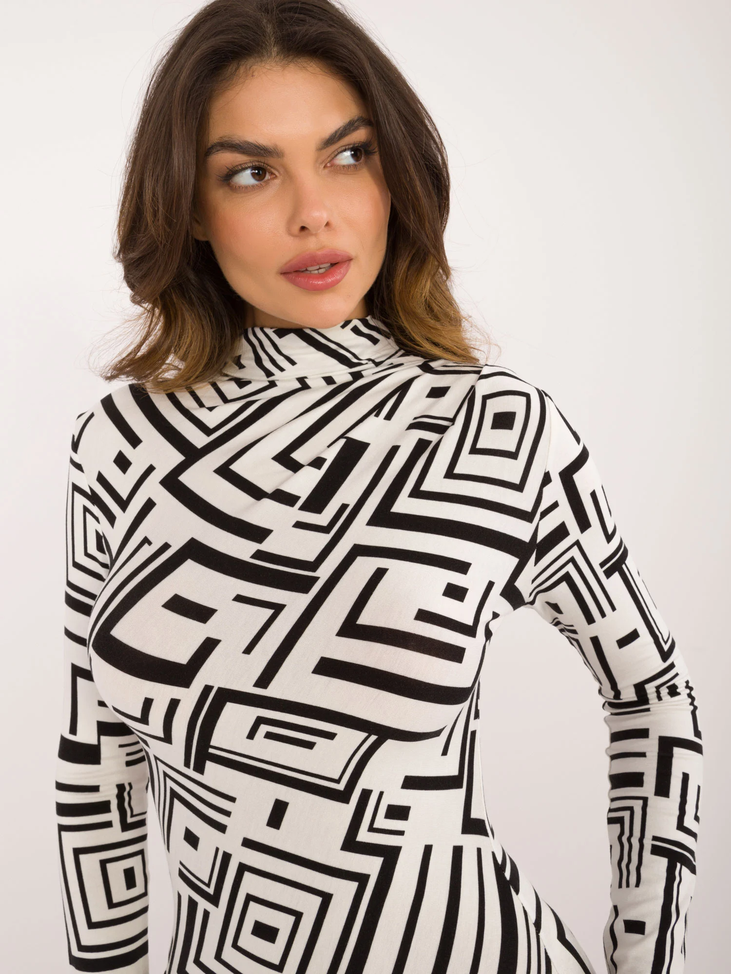 Rochie Dama Maxi, Geometric, LAKERTA, Negru de Petrecere - Image 4