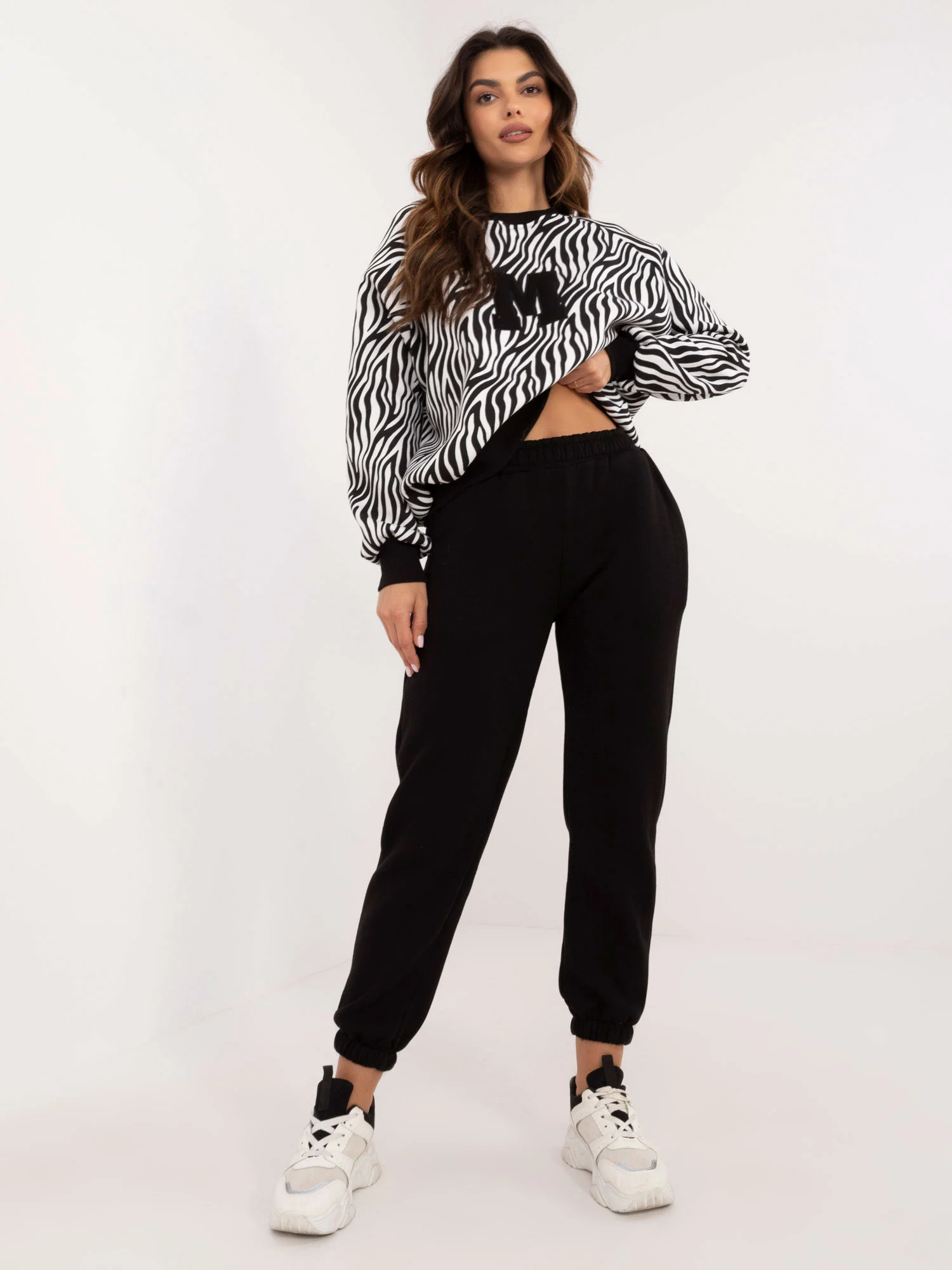 Compleu Dama Maneca lunga, Animal print, My Red Lips, Negru Casual - imagine 4