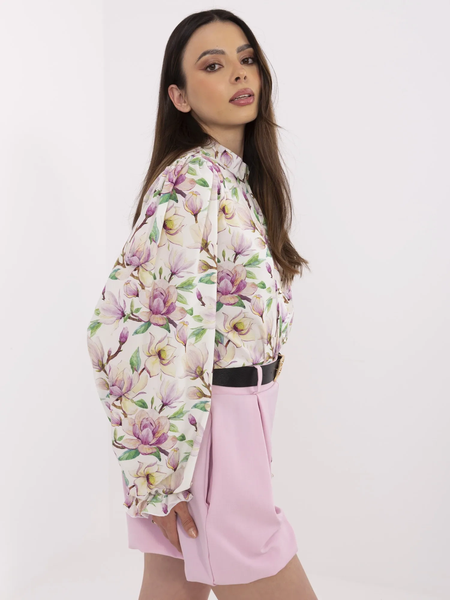 Camasa Dama Maneca lunga, Floral, LAKERTA, Alb Eleganta Office - imagine 2