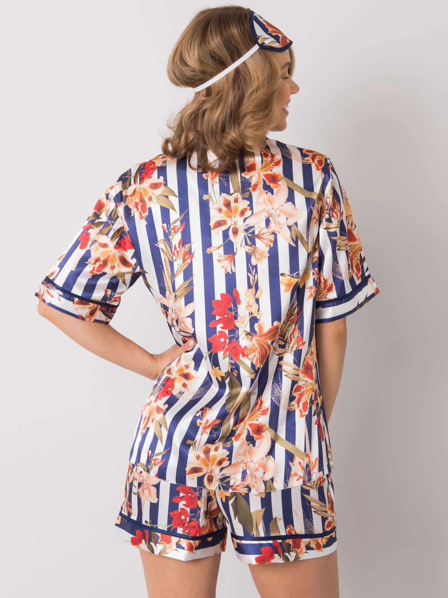 Compleu Dama Floral, Poliester, XSAPIENZA, Bleumarin - imagine 2