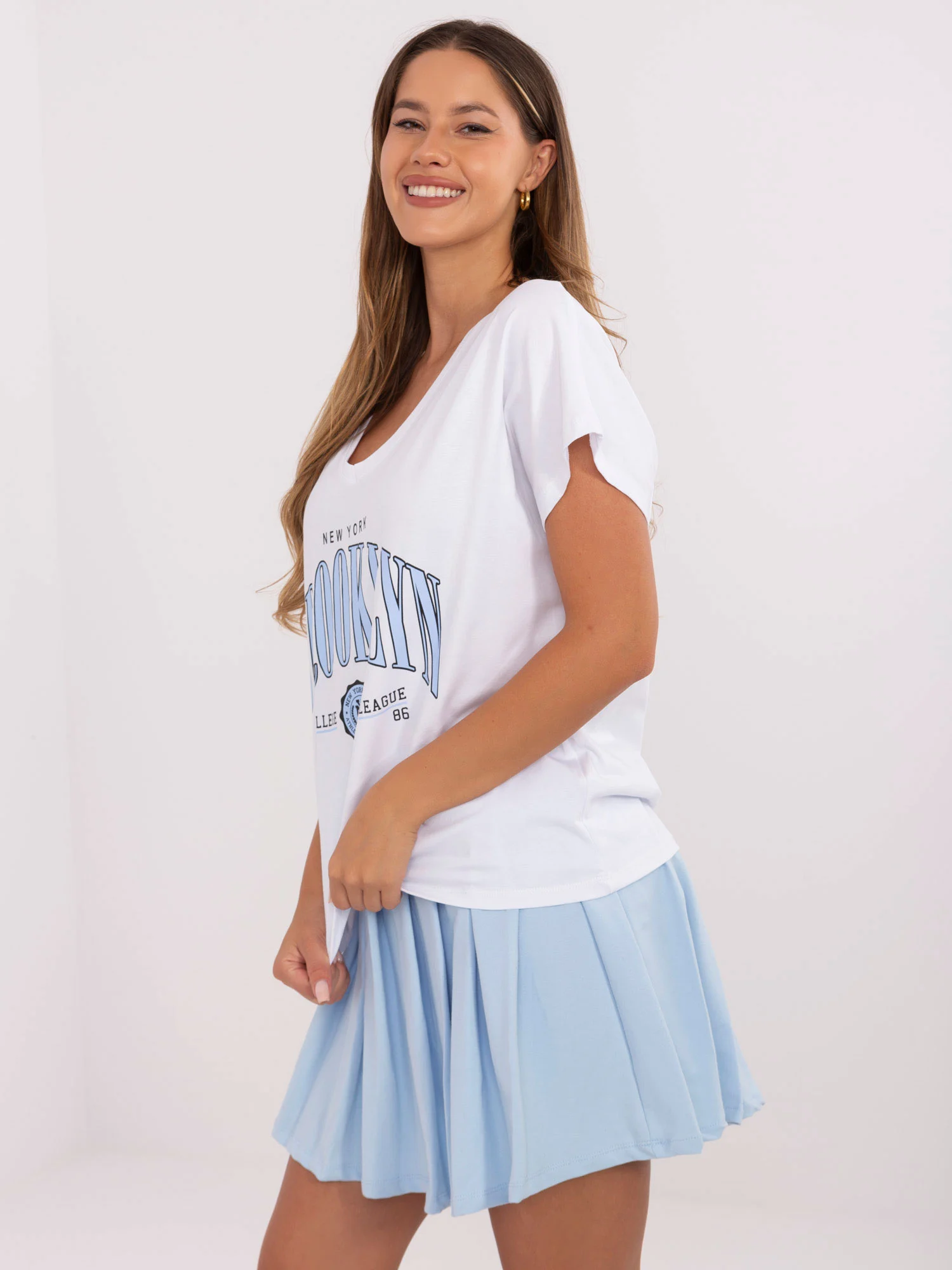 Compleu Dama Mini, Imprimat, RELEVANCE, Albastru Casual - imagine 3