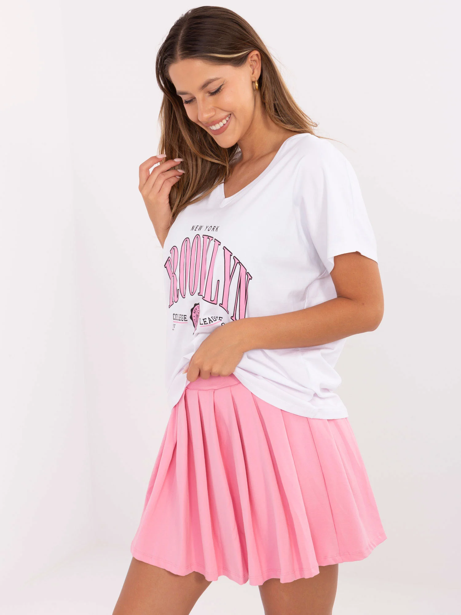 Compleu Dama Mini, Imprimat, RELEVANCE, Roz Casual - imagine 3