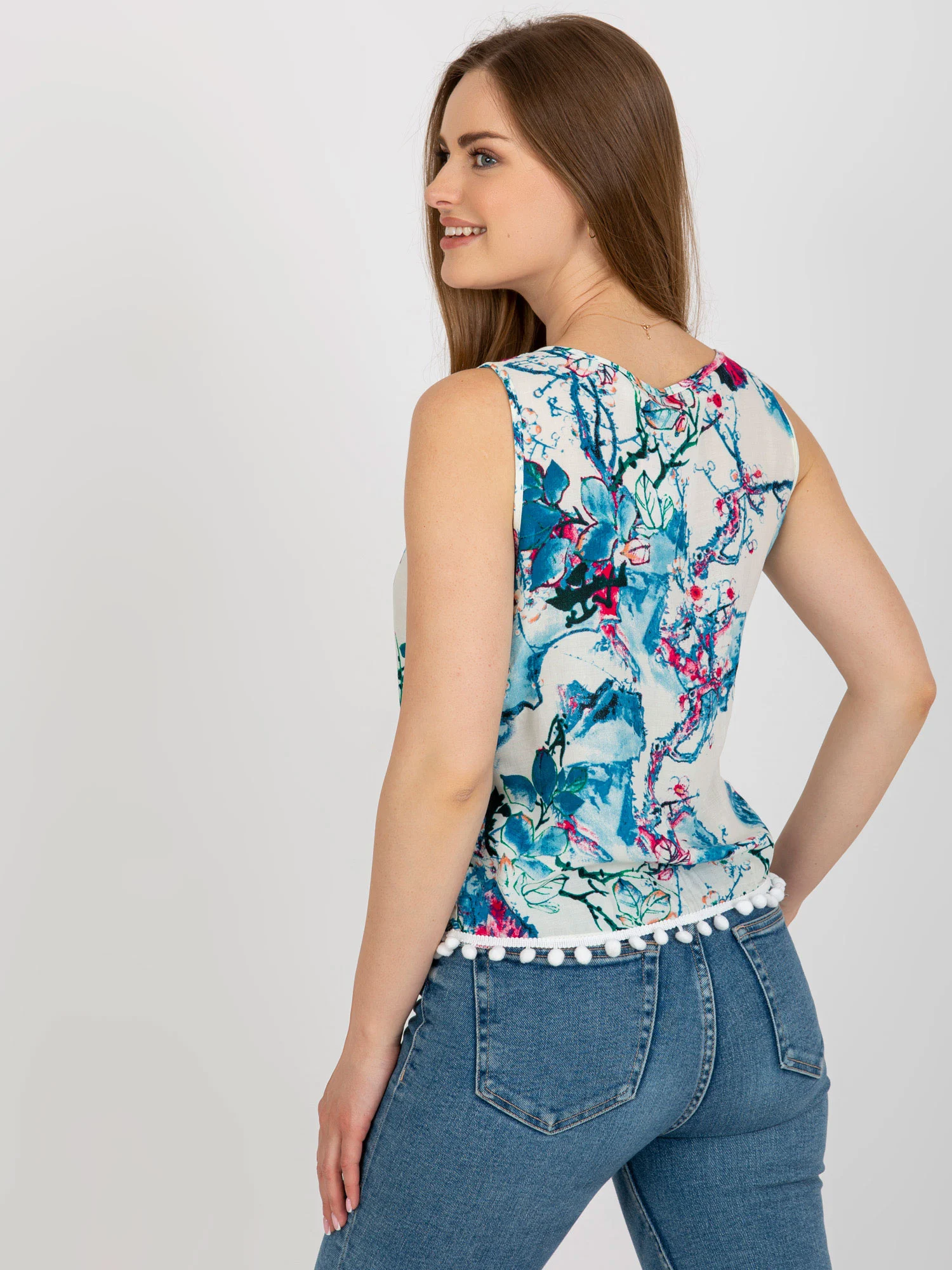 Bluza Dama Mini, Decolteu rotund, Baiyibaishun, Albastru Casual - imagine 6
