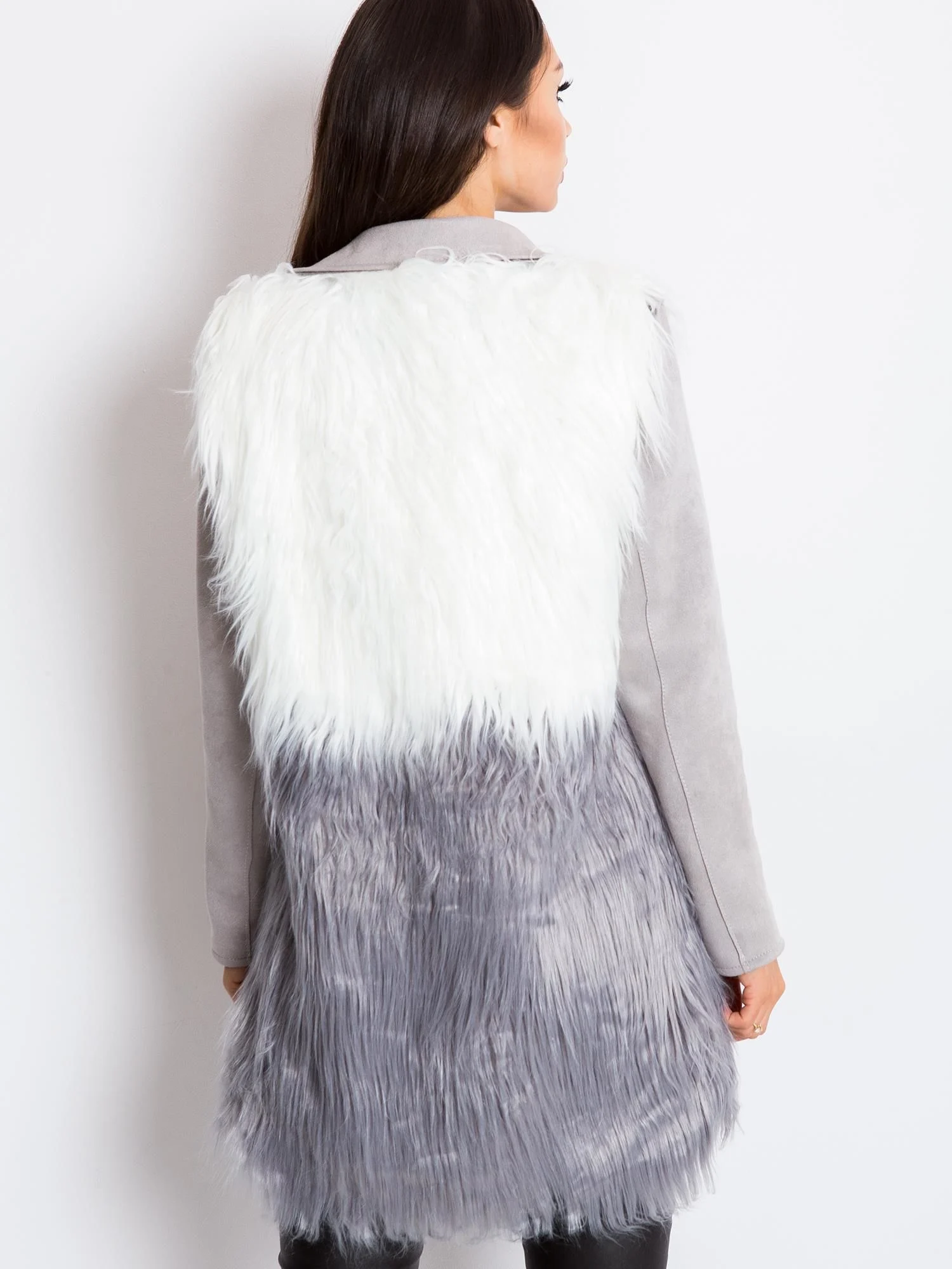 Vesta Dama Fara maneci, Elegant, Wool Fashion Italia, Gri Eleganta Office - imagine 6