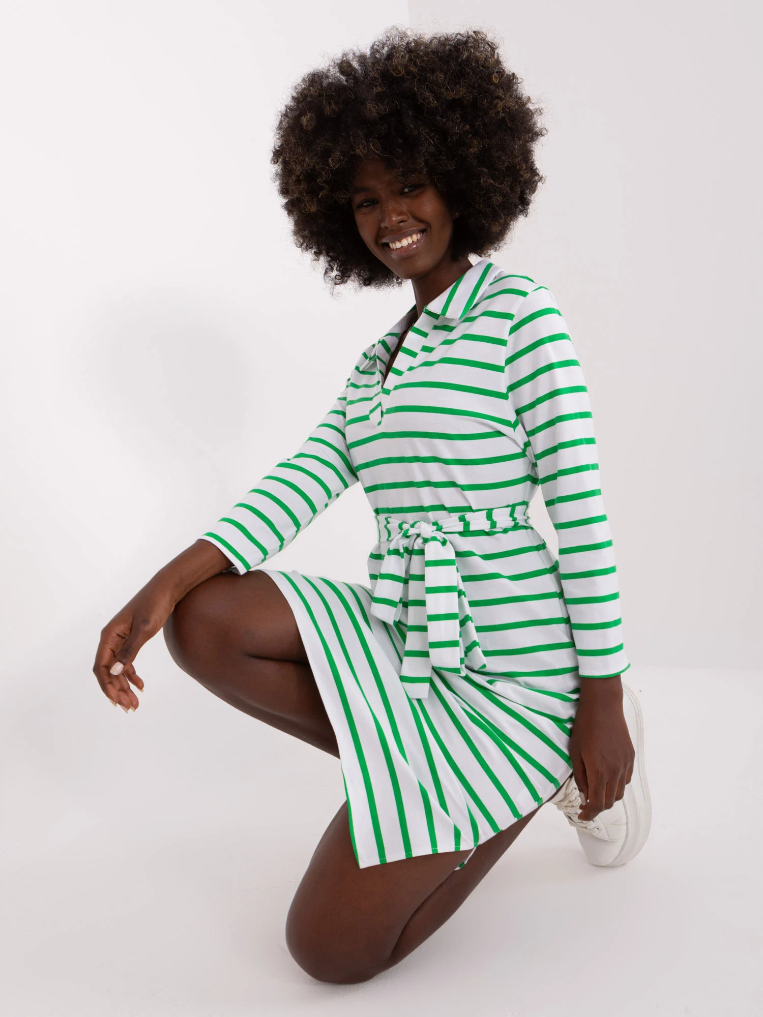 Rochie Dama Maxi, Dungi, LAKERTA, Verde Eleganta Office - Image 2