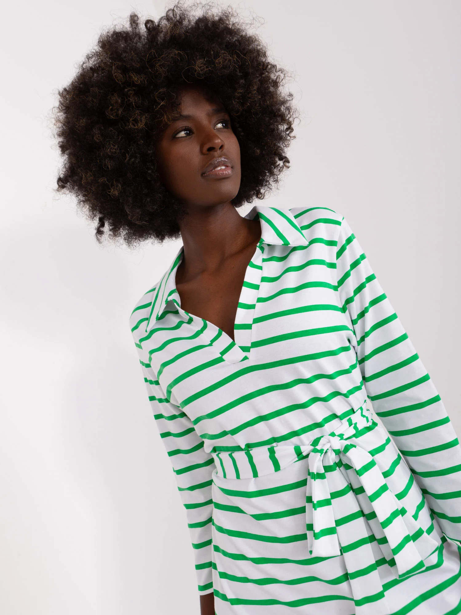Rochie Dama Maxi, Dungi, LAKERTA, Verde Eleganta Office - Image 3