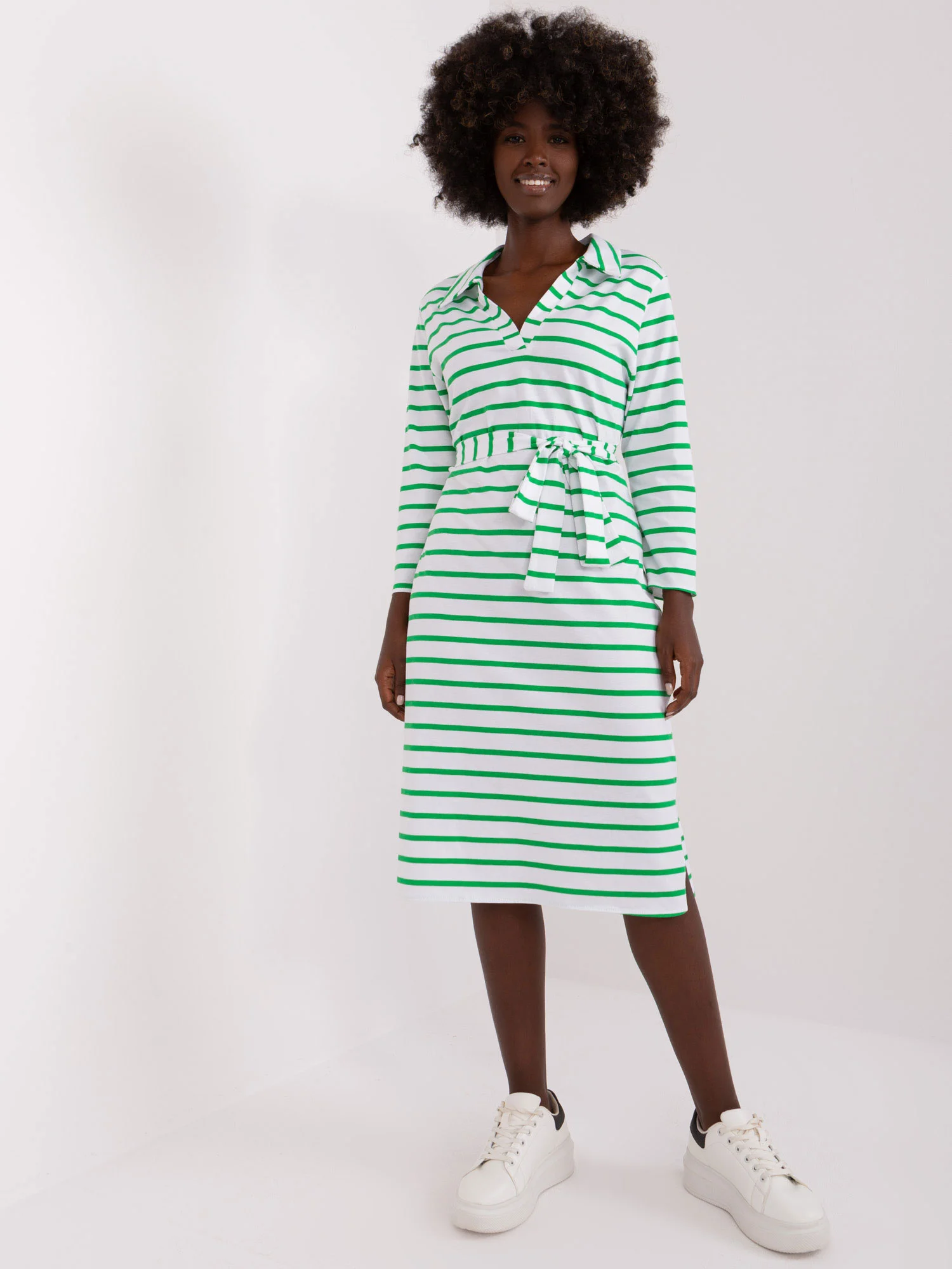 Rochie Dama Maxi, Dungi, LAKERTA, Verde Eleganta Office - Image 5