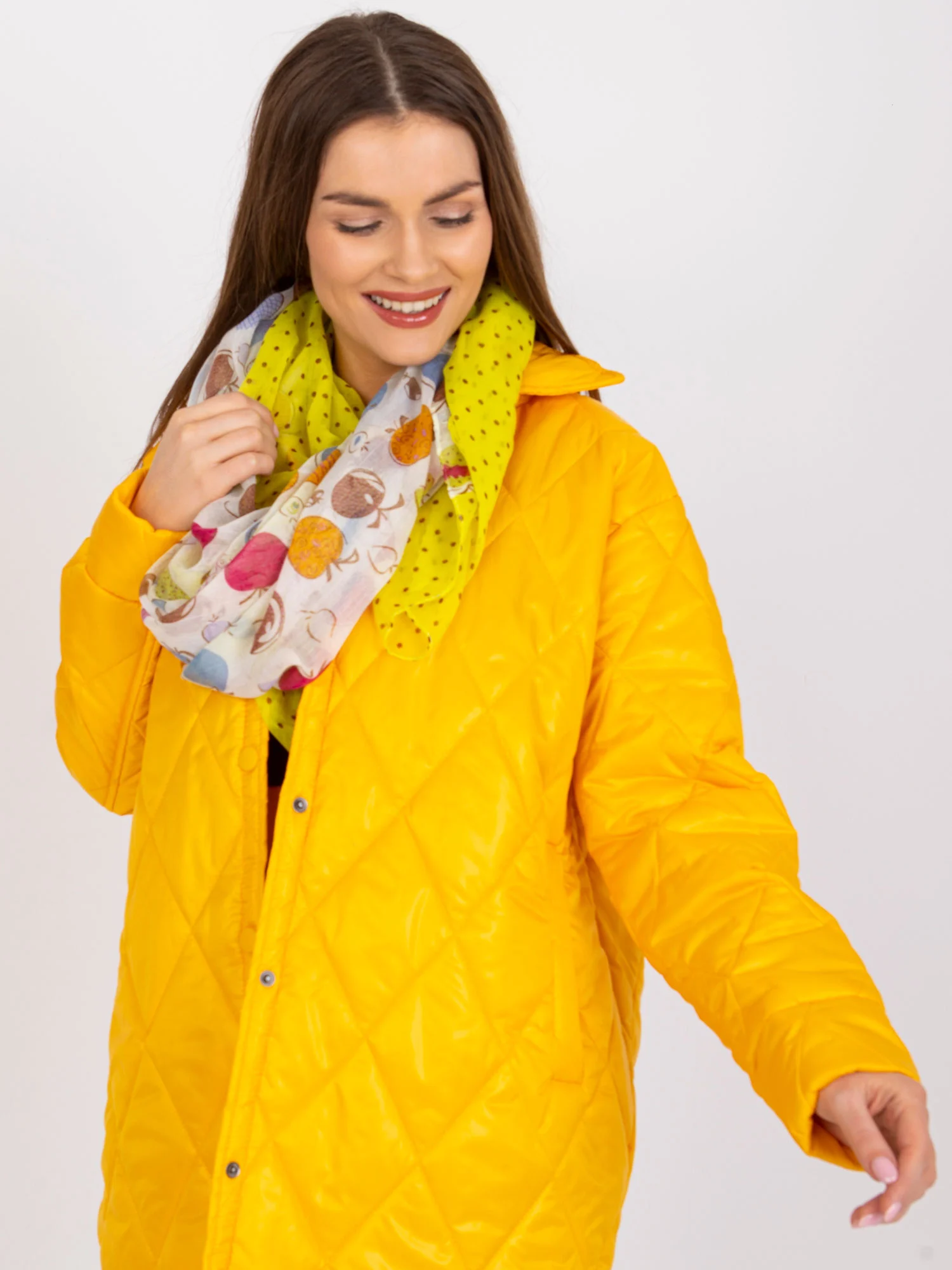 Bandana Dama Imprimat, Poliester, Fashion Hunters, Galben - imagine 3