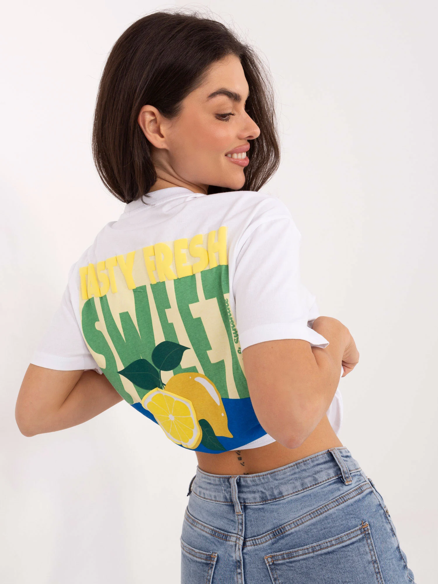 Tricou Dama Mini, Decolteu rotund, Sublevel, Galben Casual - imagine 6