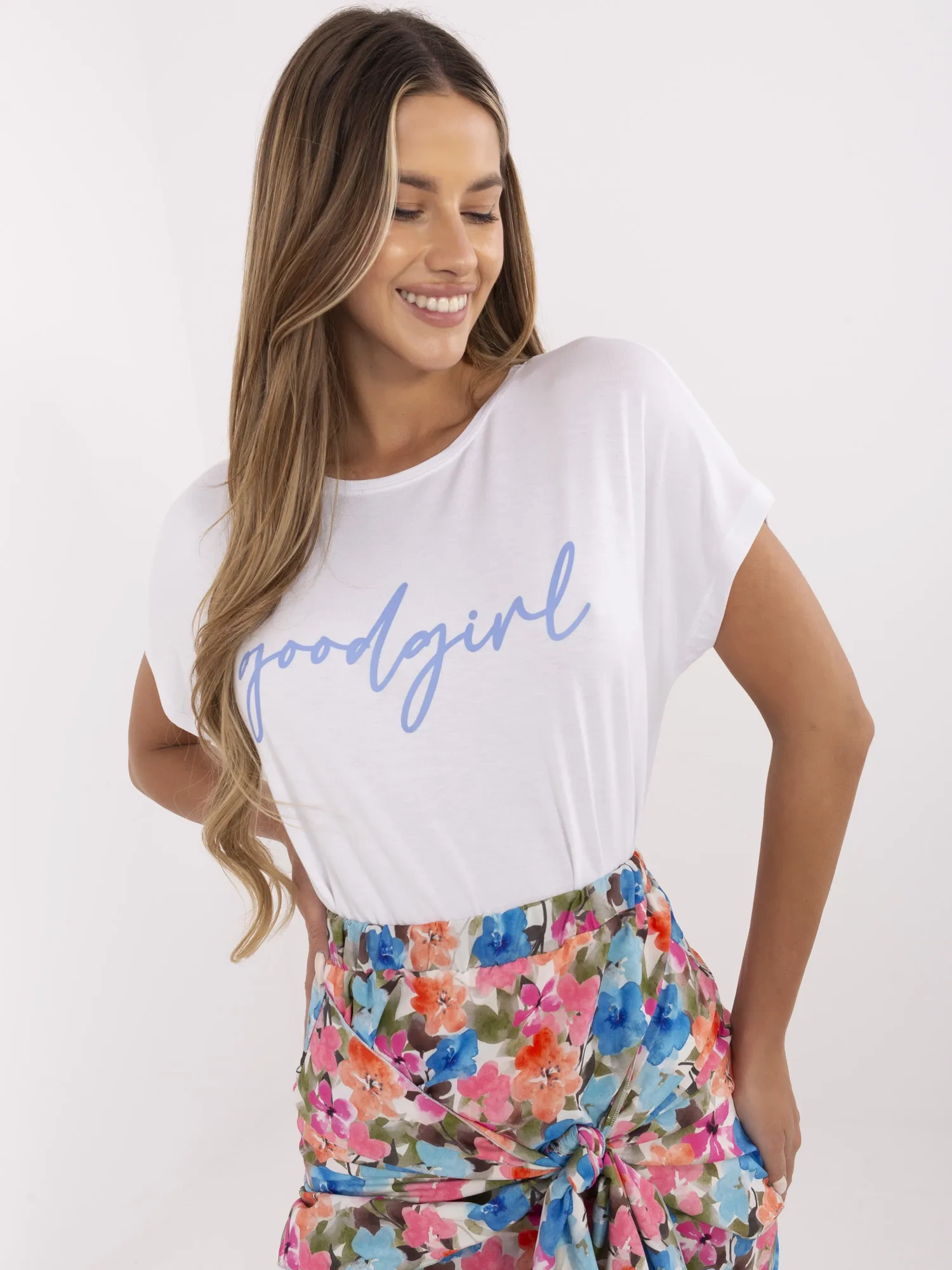 Tricou Dama Mini, Decolteu rotund, Sublevel, Alb Casual Marimi Mari - imagine 2
