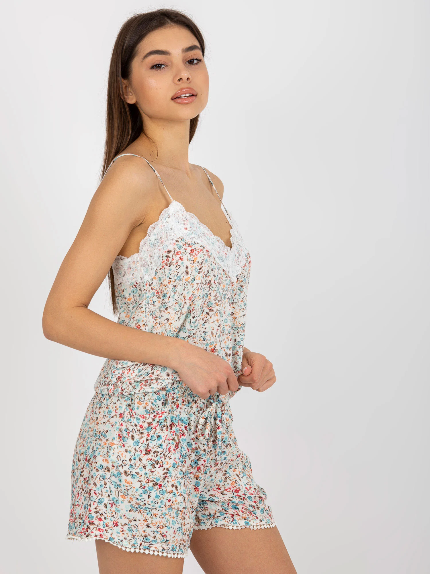 Bluza Dama Floral, Decolteu in V, Fresh Made, Alb Casual - imagine 5