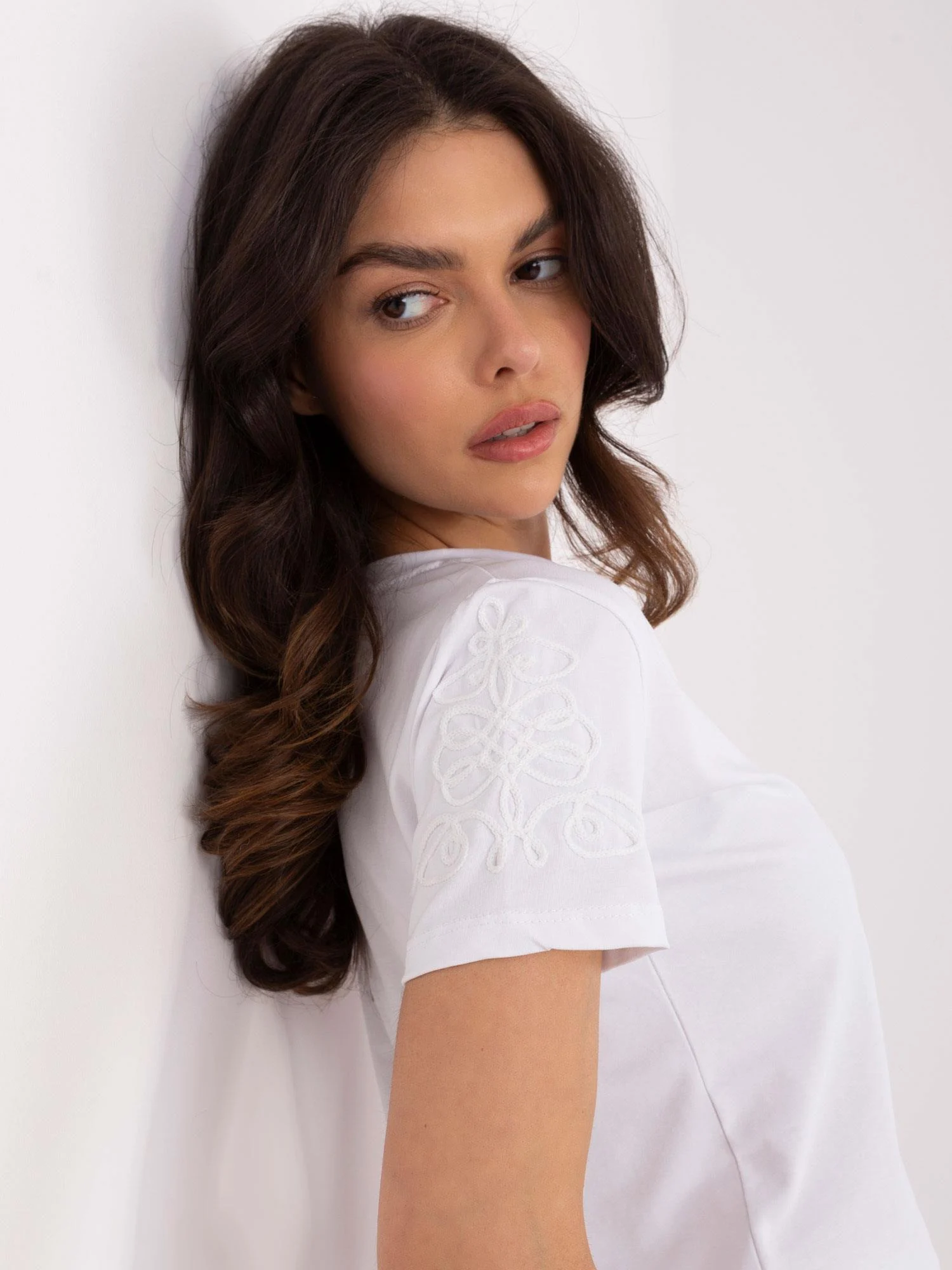 Tricou Dama Mini, Decolteu rotund, RELEVANCE, Alb Casual - imagine 2