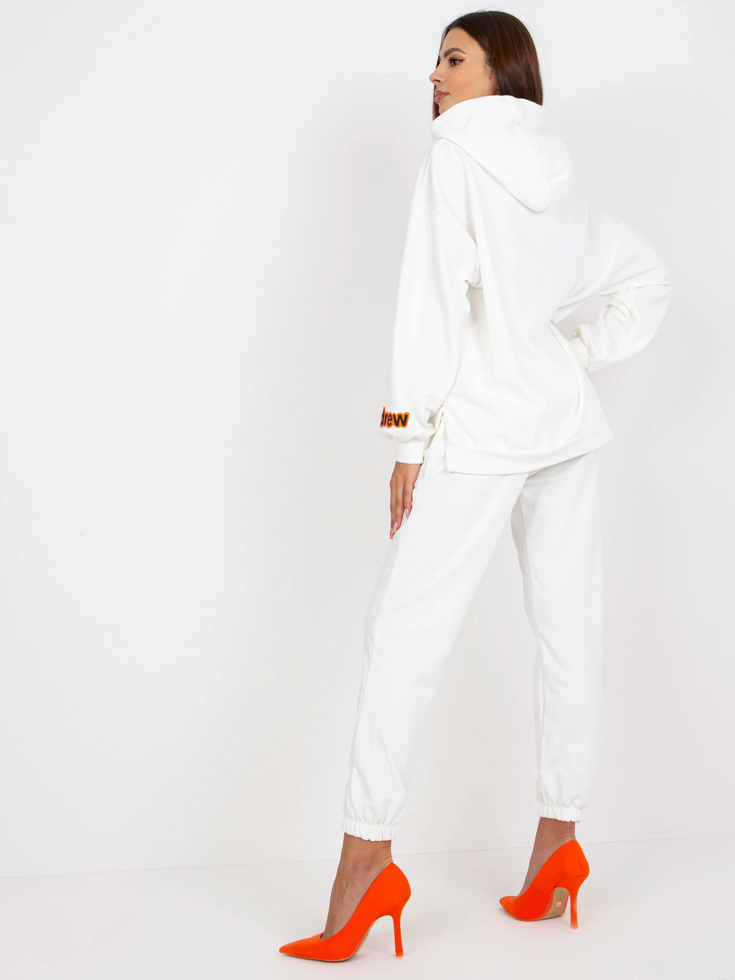 Compleu Dama Maneca lunga, Imprimat, ex moda, Alb Casual - imagine 4