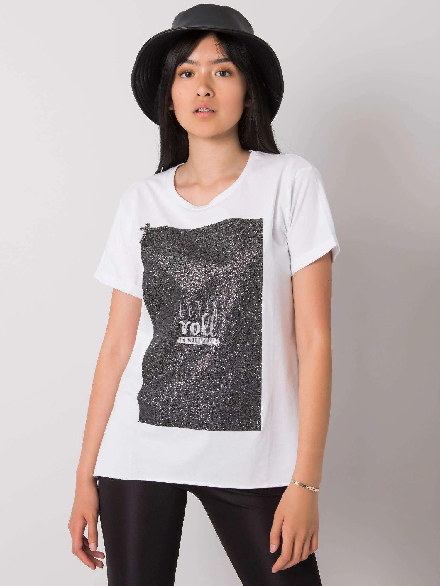 Tricou Dama Mini, Imprimat, H&B, Alb - imagine 3