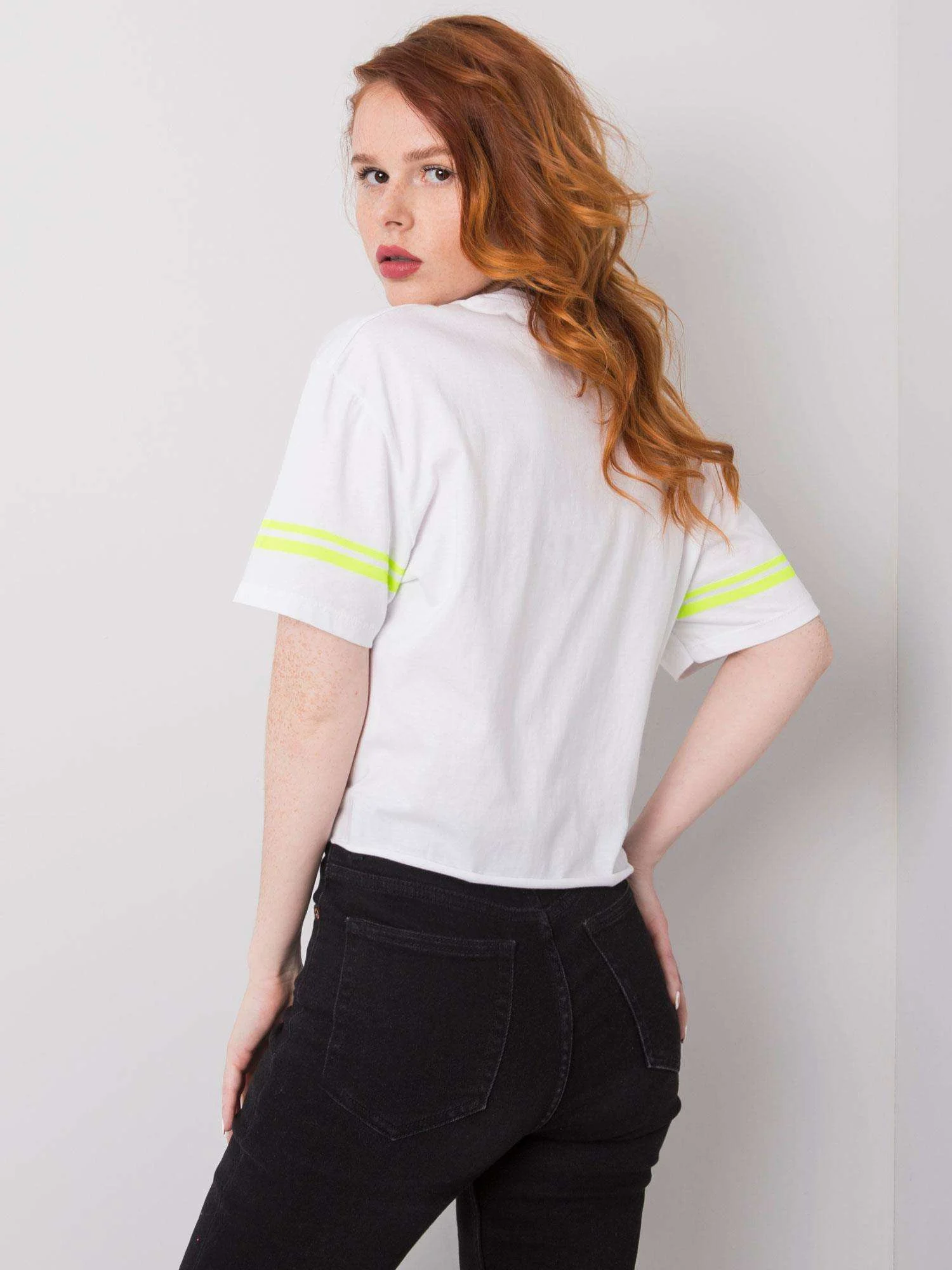 Tricou Dama Imprimat, Decolteu rotund, H&B, Alb - imagine 3
