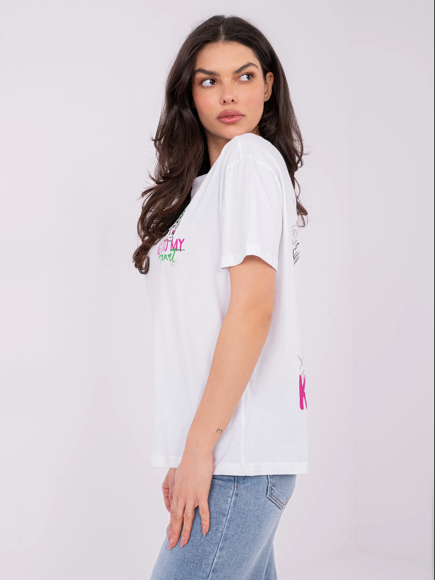 Tricou Dama Mini, Decolteu rotund, Sublevel, Alb Casual - imagine 2