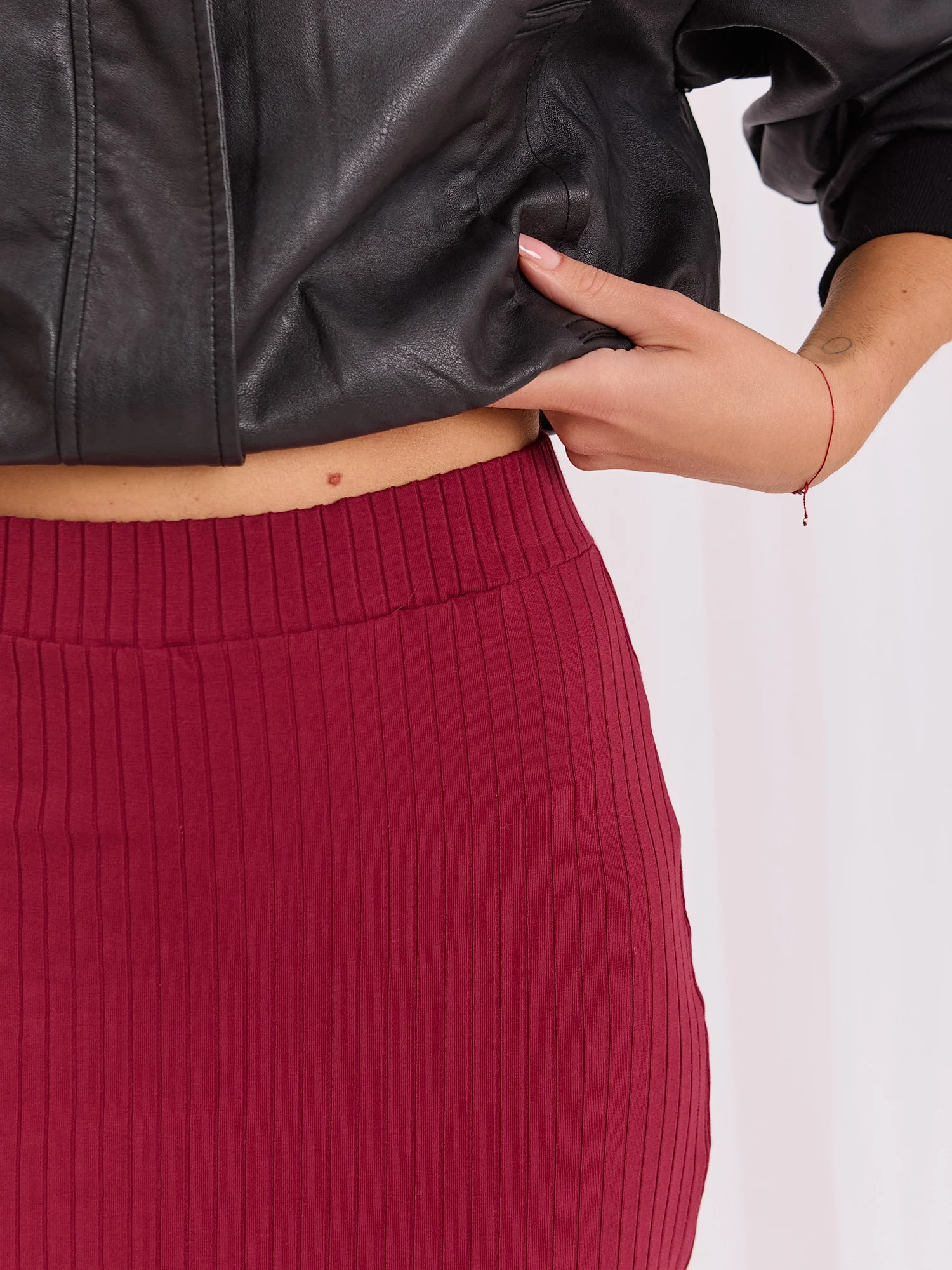 Fusta Dama Midi, Dungi, RUE PARIS, Bordo Eleganta Office - imagine 2