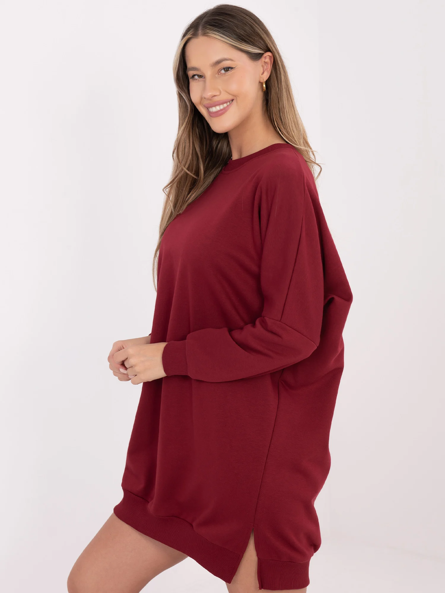 Rochie Dama Maxi, Oversize, RELEVANCE, Bordo - Image 4