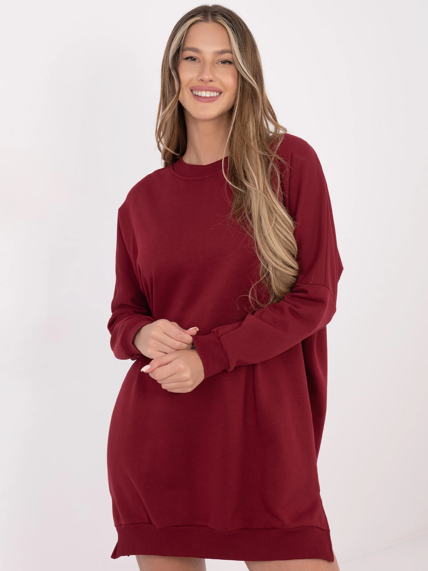 Rochie Dama Maxi, Oversize, RELEVANCE, Bordo - Image 5