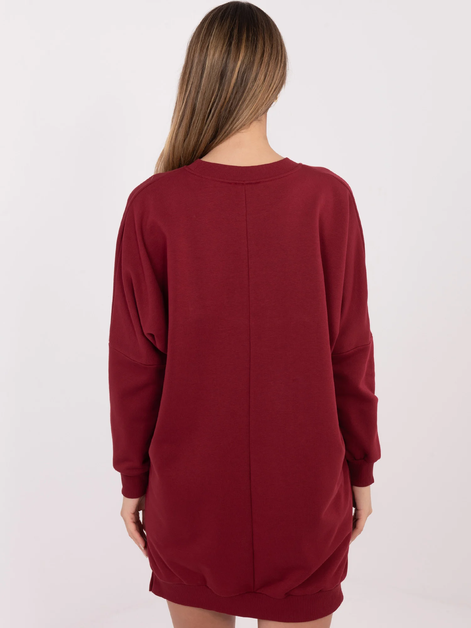 Rochie Dama Maxi, Oversize, RELEVANCE, Bordo - Image 2
