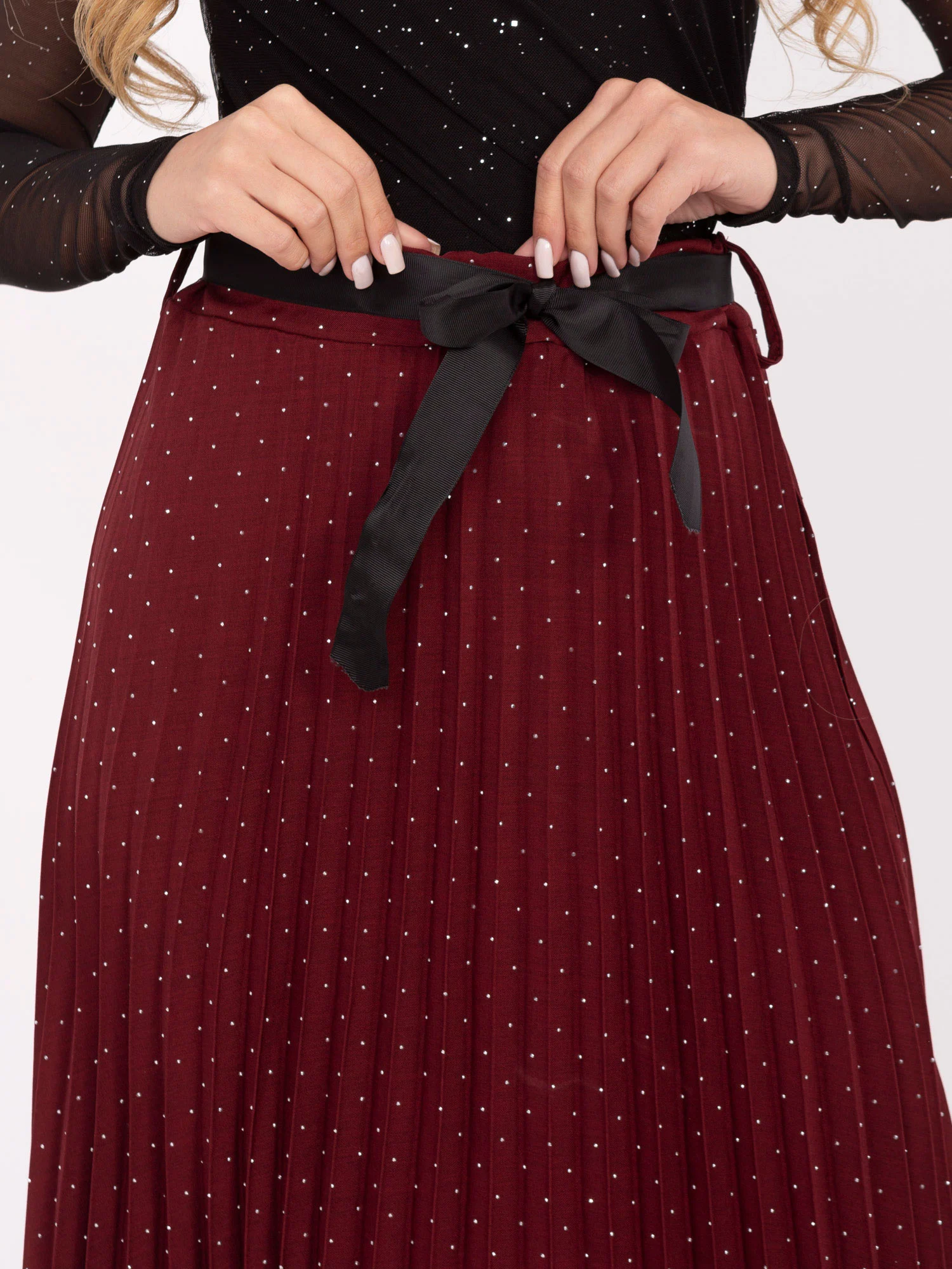 Fusta Dama Midi, Elegant, RUE PARIS, Bordo Eleganta - imagine 3