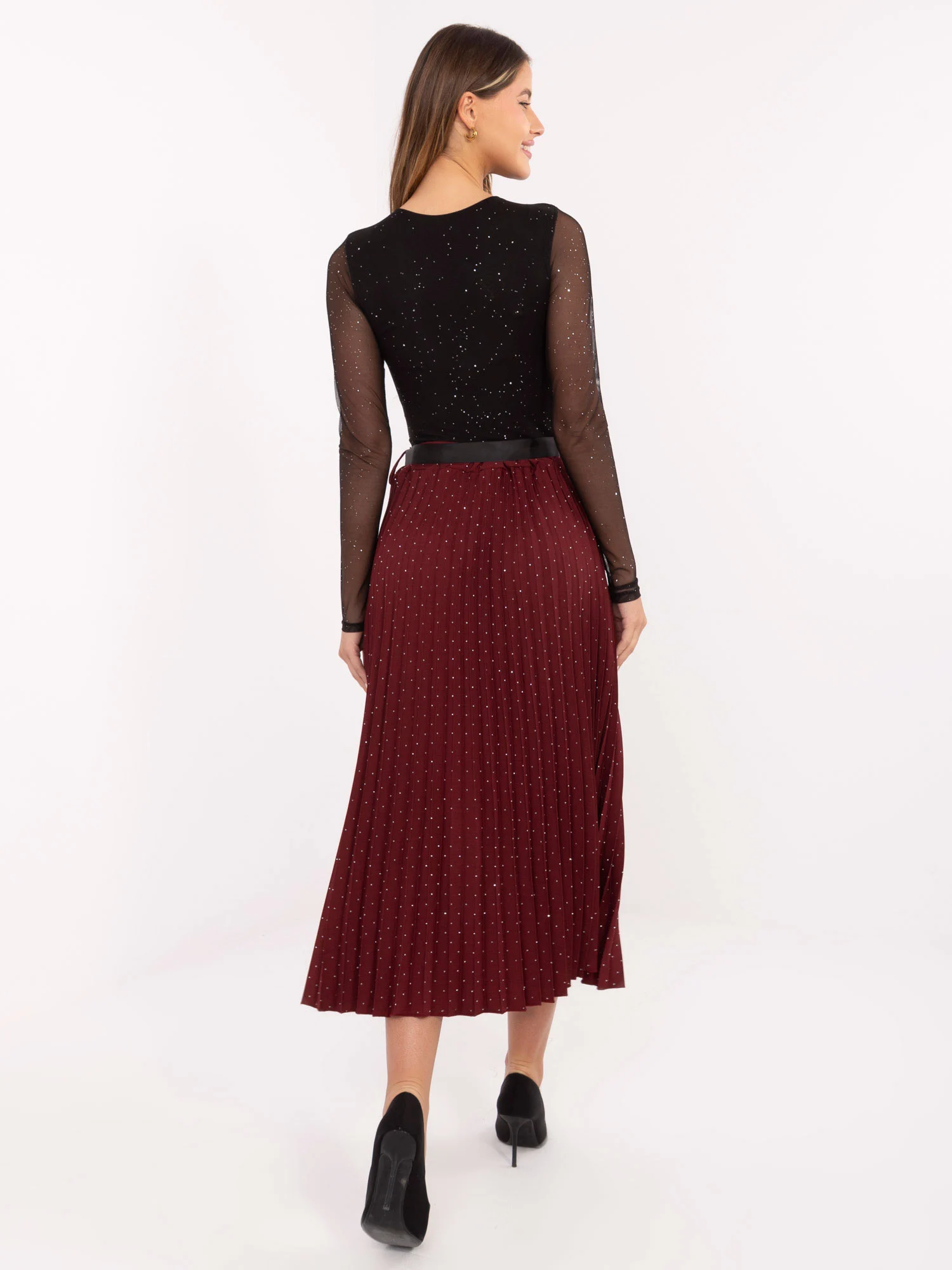 Fusta Dama Midi, Elegant, RUE PARIS, Bordo Eleganta - imagine 2