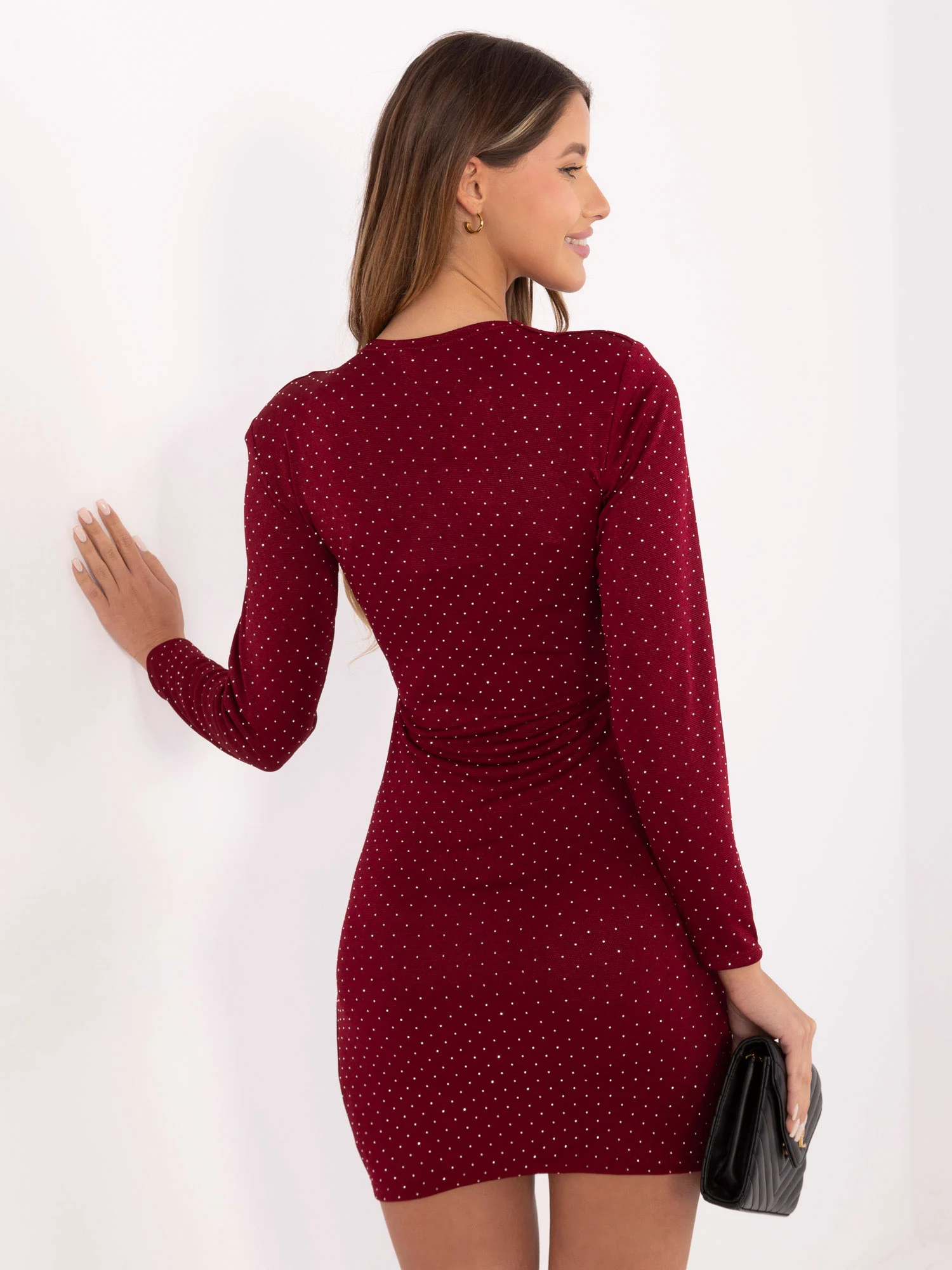 Rochie Dama Maxi, Petrecuta, MODA ITALY, Bordo de Petrecere - Image 6