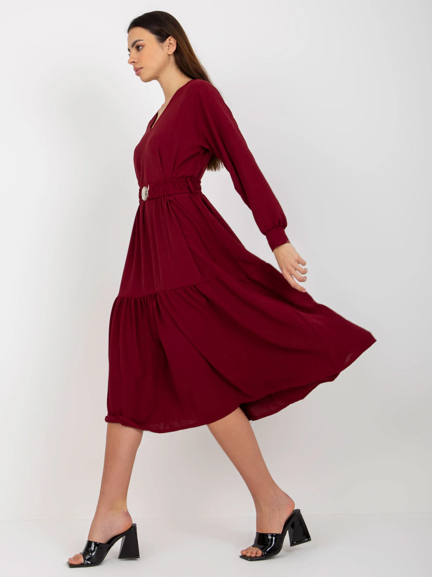 Rochie Dama Maxi, Lejera, Och Bella, Bordo Eleganta Office - Image 6