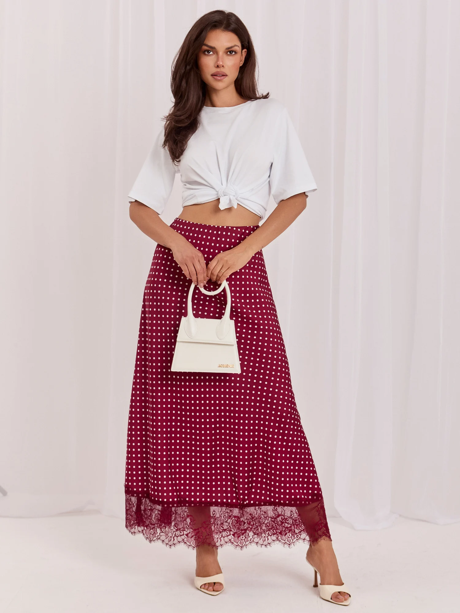 Fusta Dama Midi, Buline, RUE PARIS, Bordo Eleganta Office - imagine 3