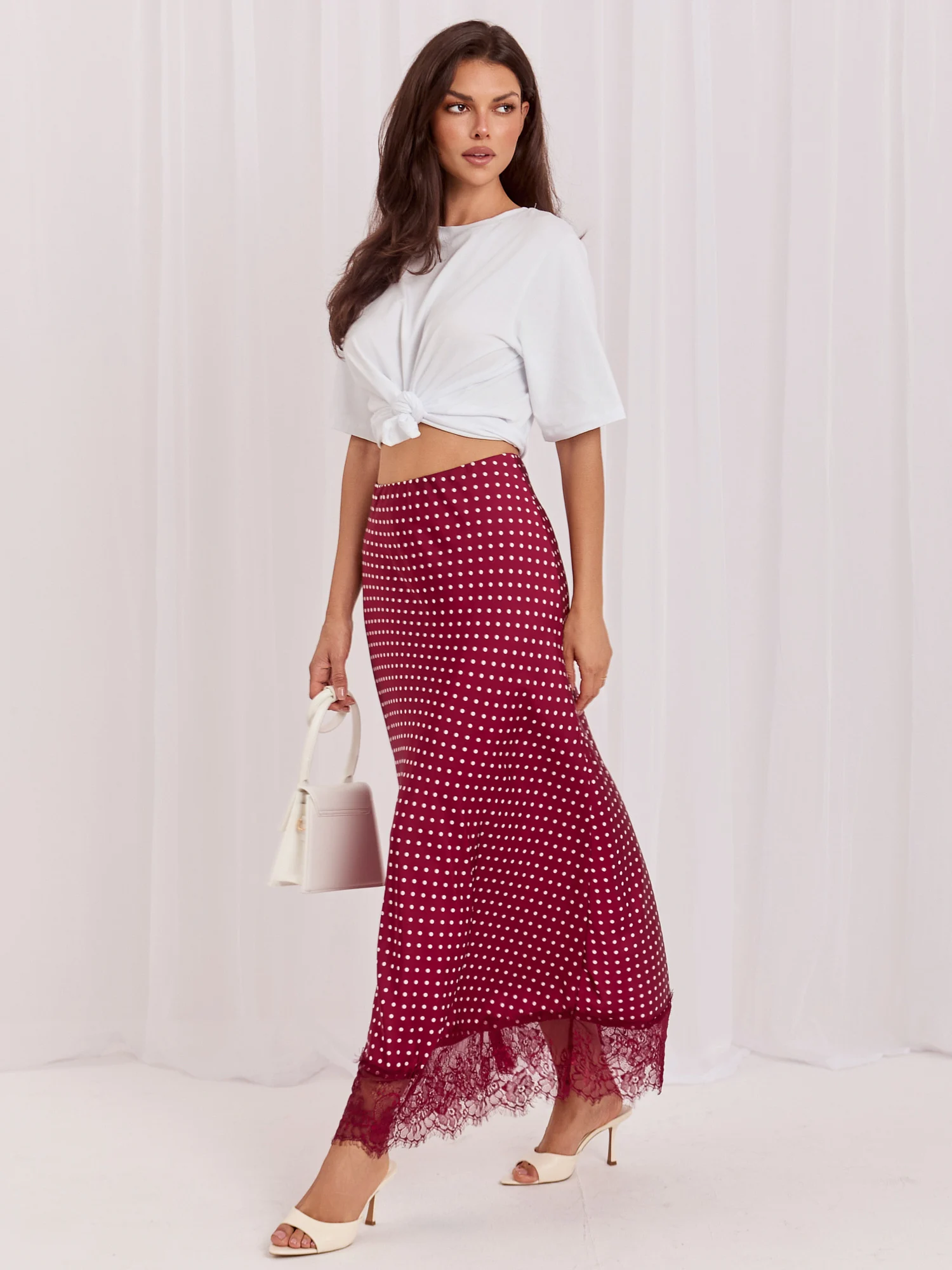 Fusta Dama Midi, Buline, RUE PARIS, Bordo Eleganta Office - imagine 8