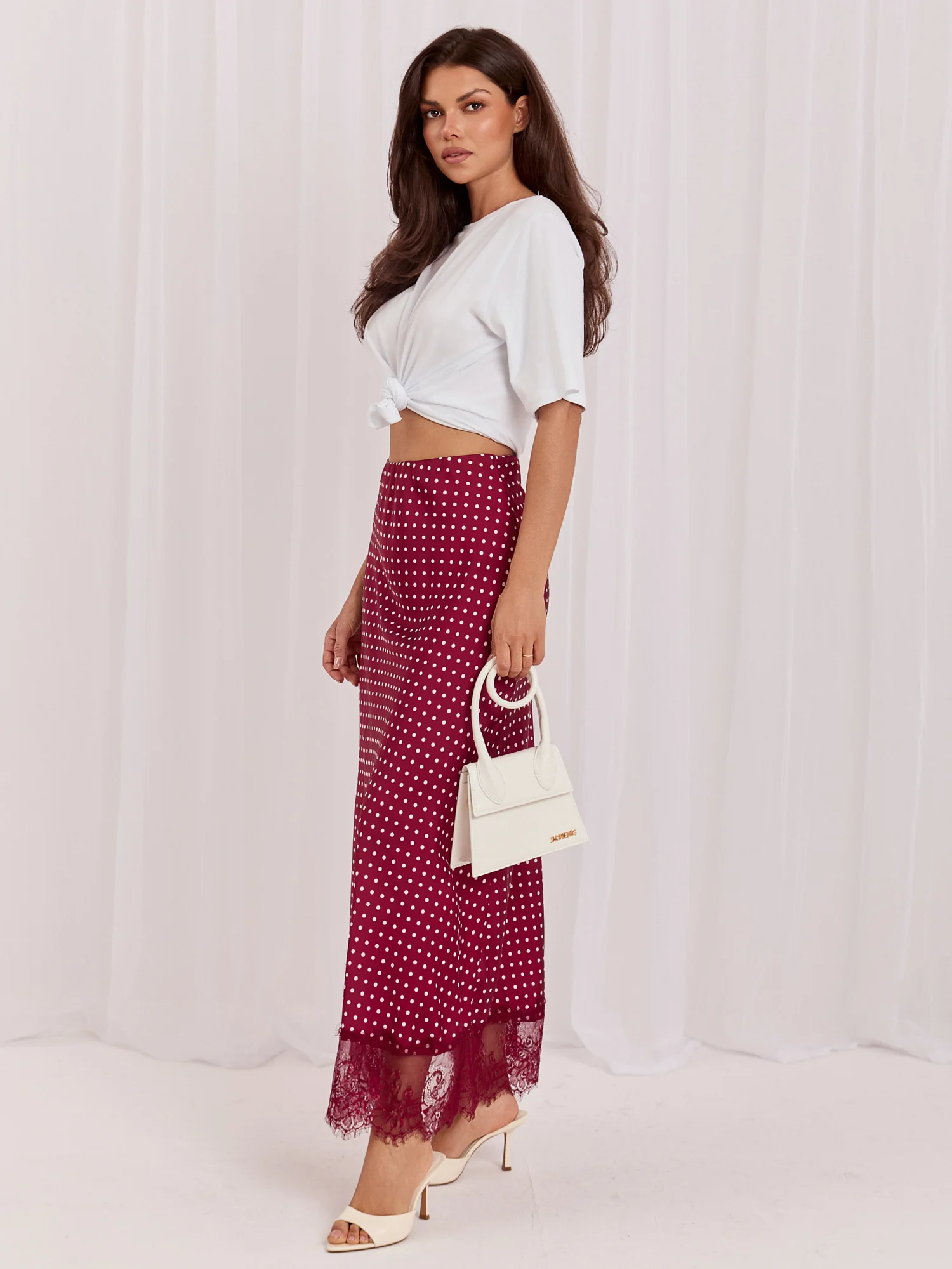 Fusta Dama Midi, Buline, RUE PARIS, Bordo Eleganta Office - imagine 5