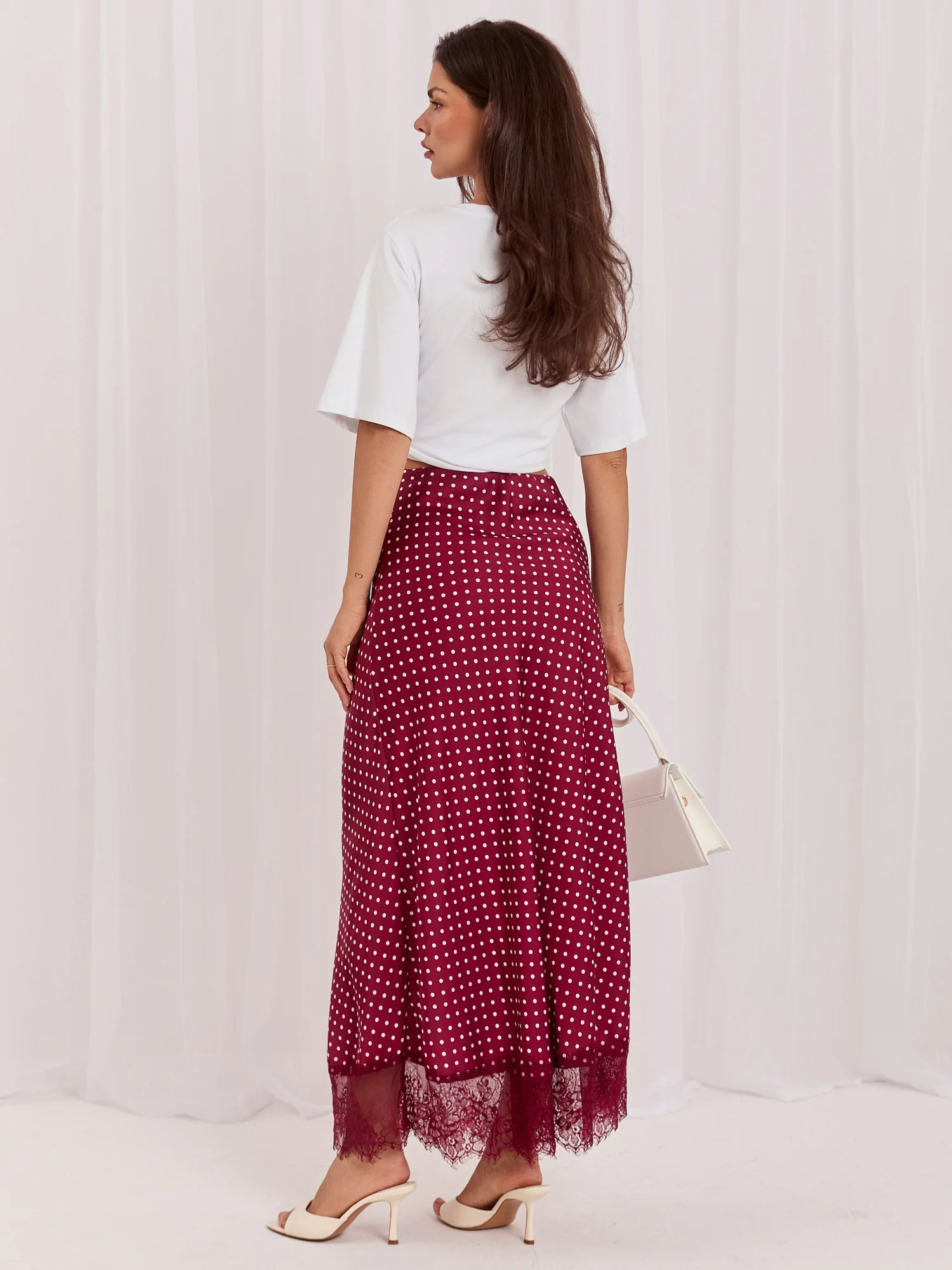 Fusta Dama Midi, Buline, RUE PARIS, Bordo Eleganta Office - imagine 7