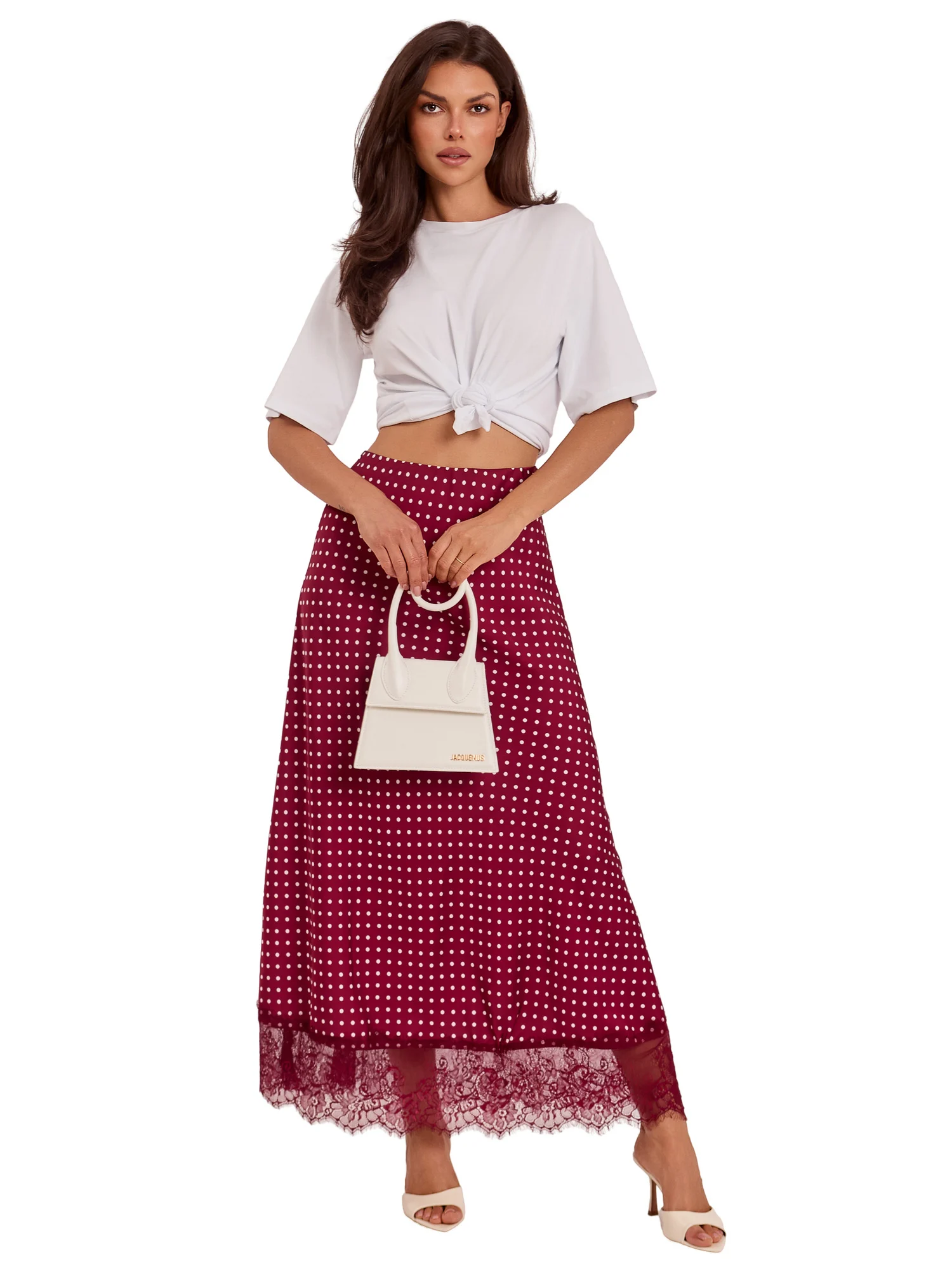 Fusta Dama Midi, Buline, RUE PARIS, Bordo Eleganta Office - imagine 4