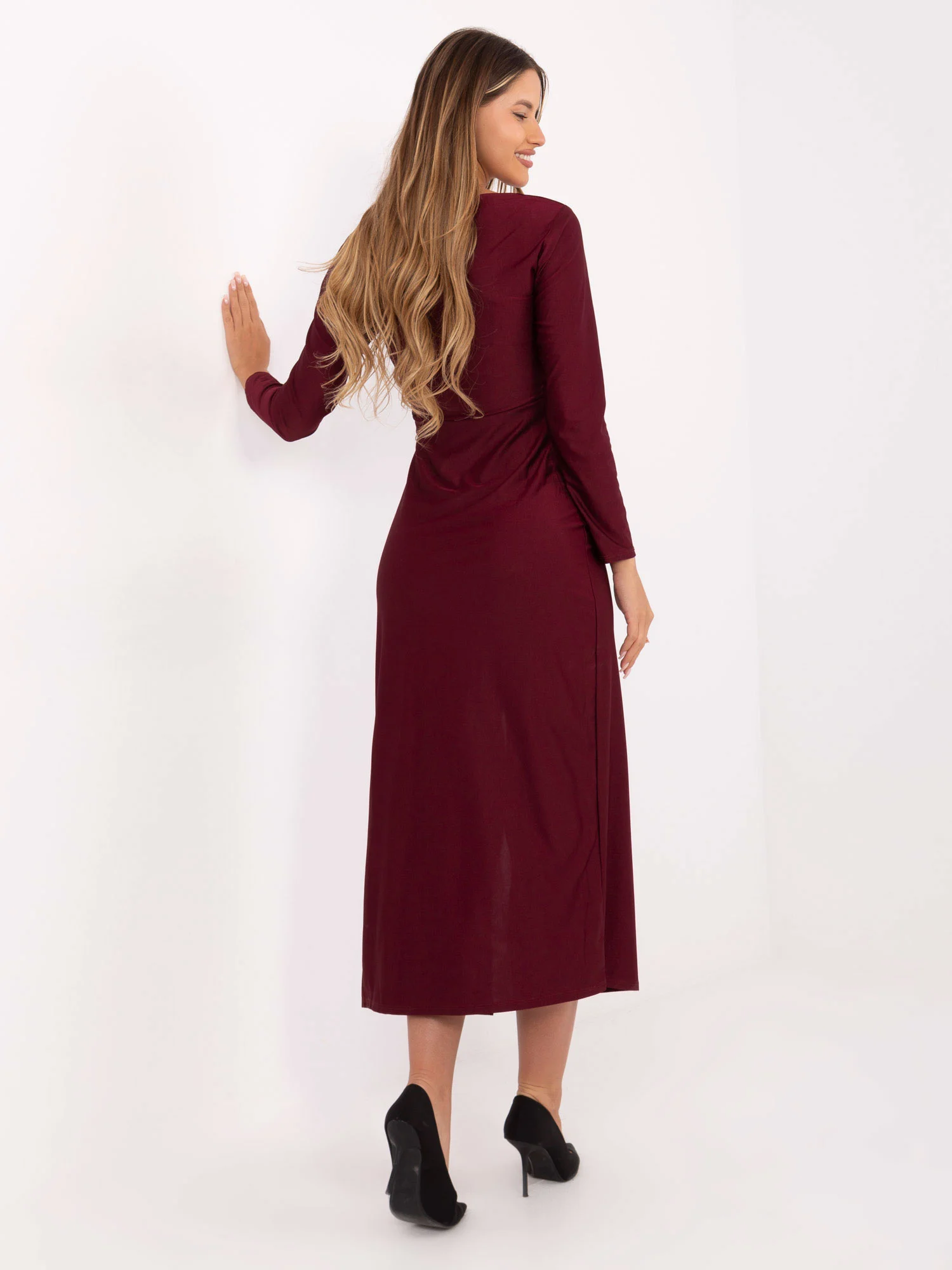 Rochie Dama Maxi, Petrecuta, ITALY MODA, Bordo de Seara - imagine 2