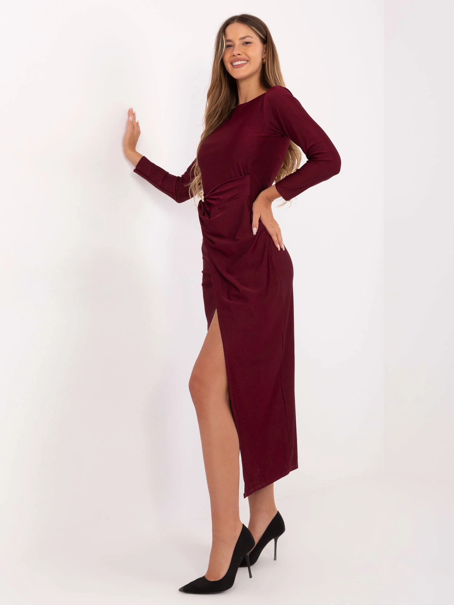 Rochie Dama Maxi, Petrecuta, ITALY MODA, Bordo de Seara - imagine 5
