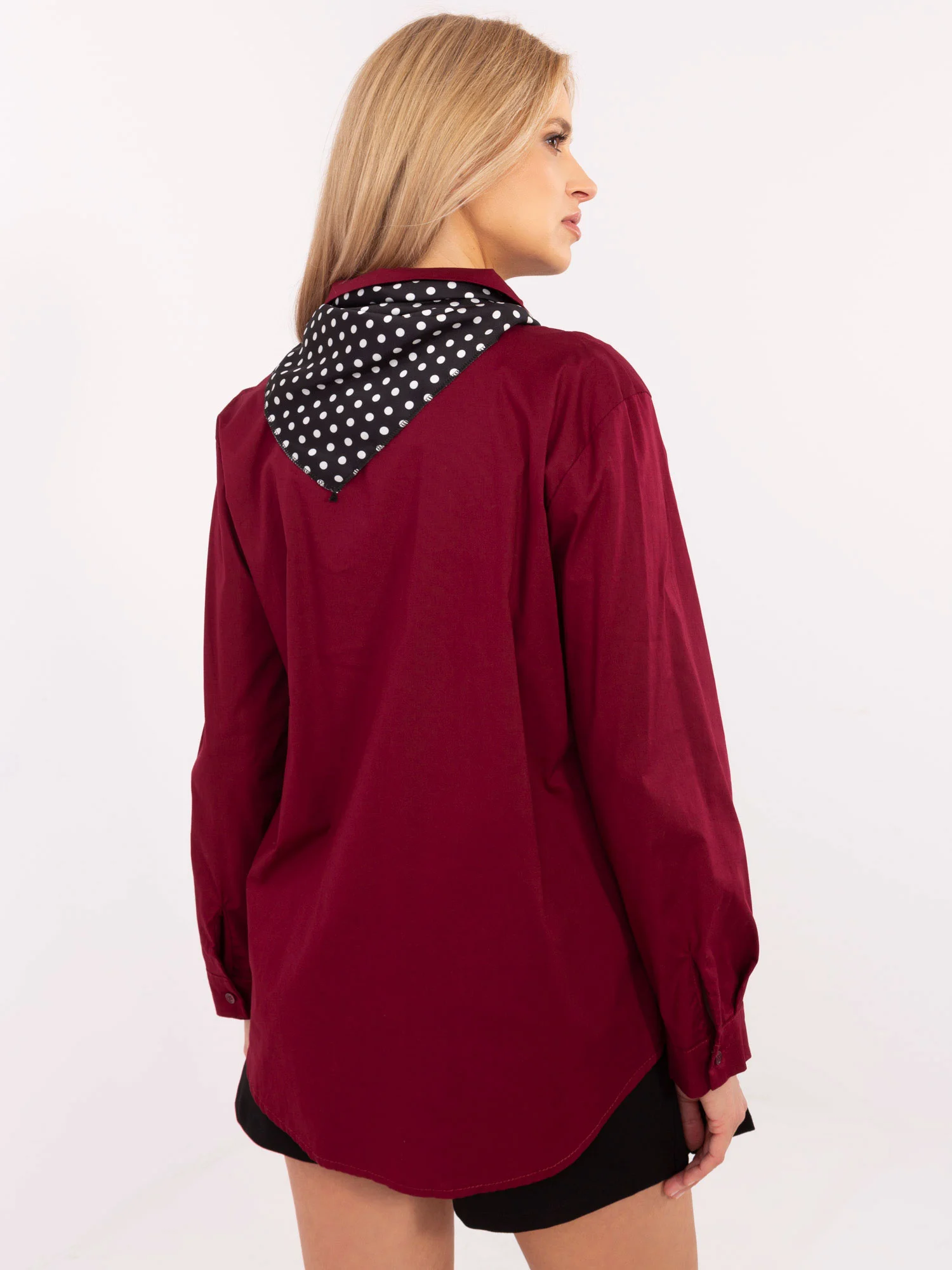 Camasa Dama Maneca lunga, Elegant, ITALY MODA, Bordo Eleganta Office - imagine 4
