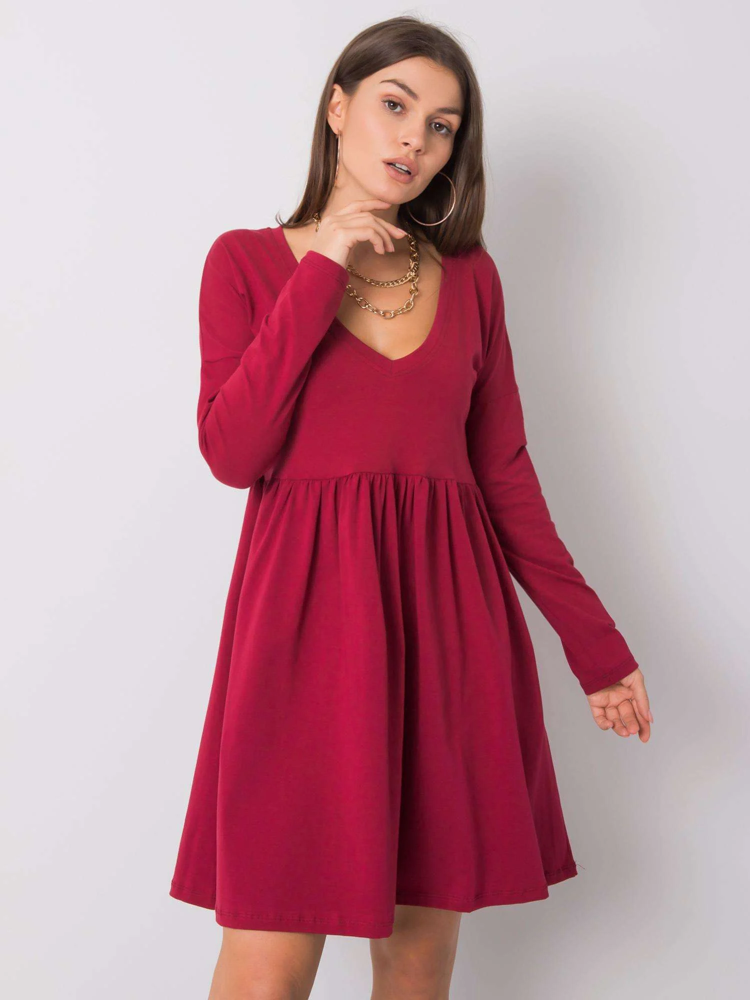 Rochie Dama Maxi, Lejera, RUE PARIS, Bordo Casual - Image 4