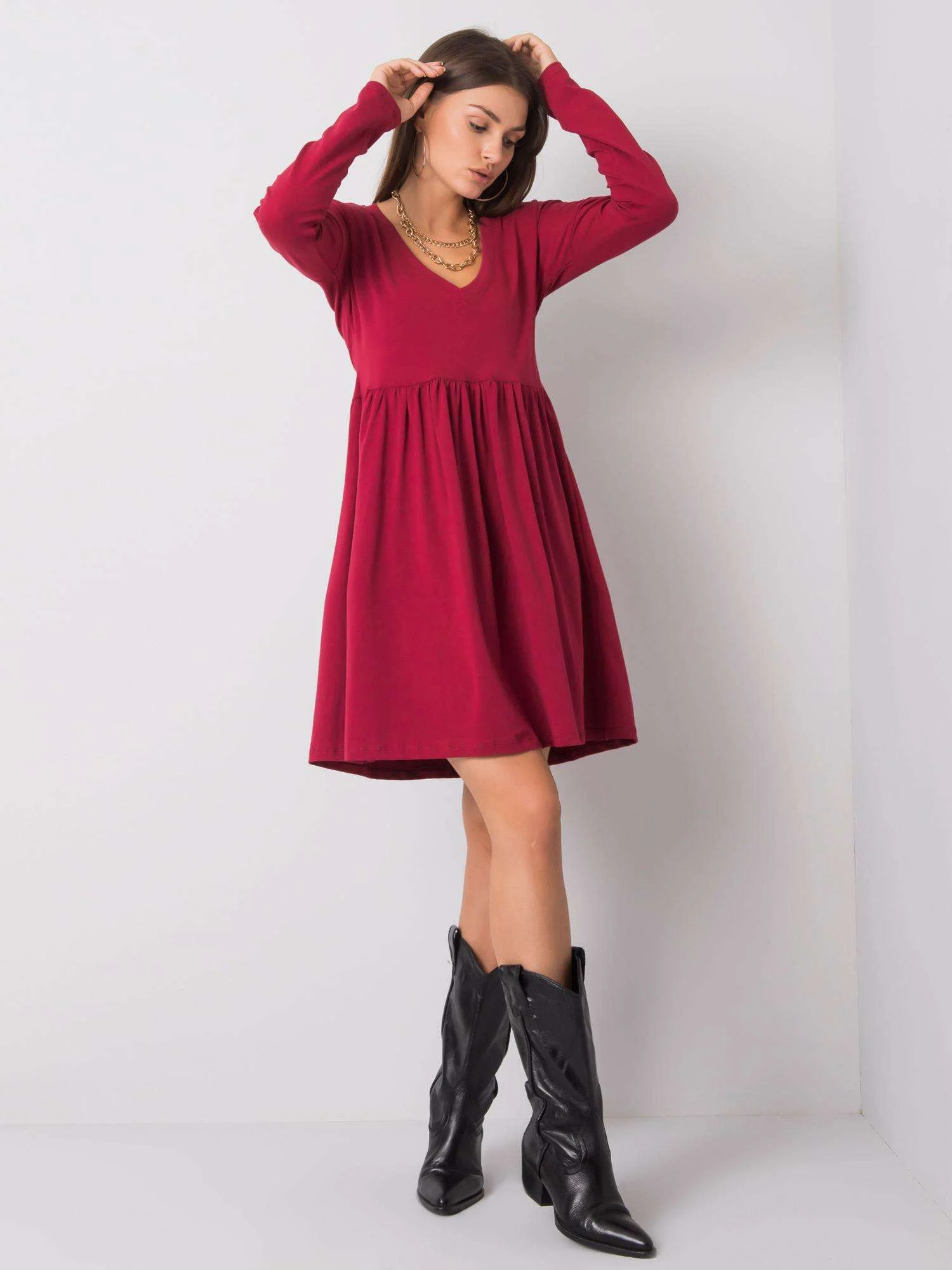 Rochie Dama Maxi, Lejera, RUE PARIS, Bordo Casual - Image 6