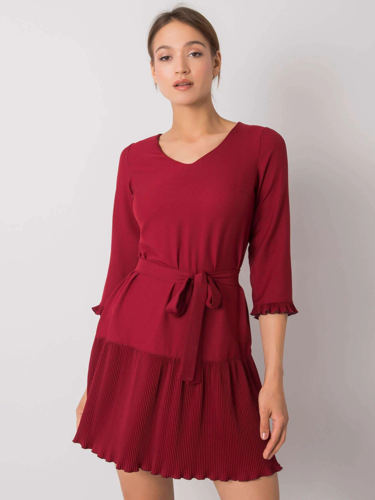 Rochie Dama Mini, Clasic, LAKERTA, Bordo de Ocazie Nunta - imagine 2