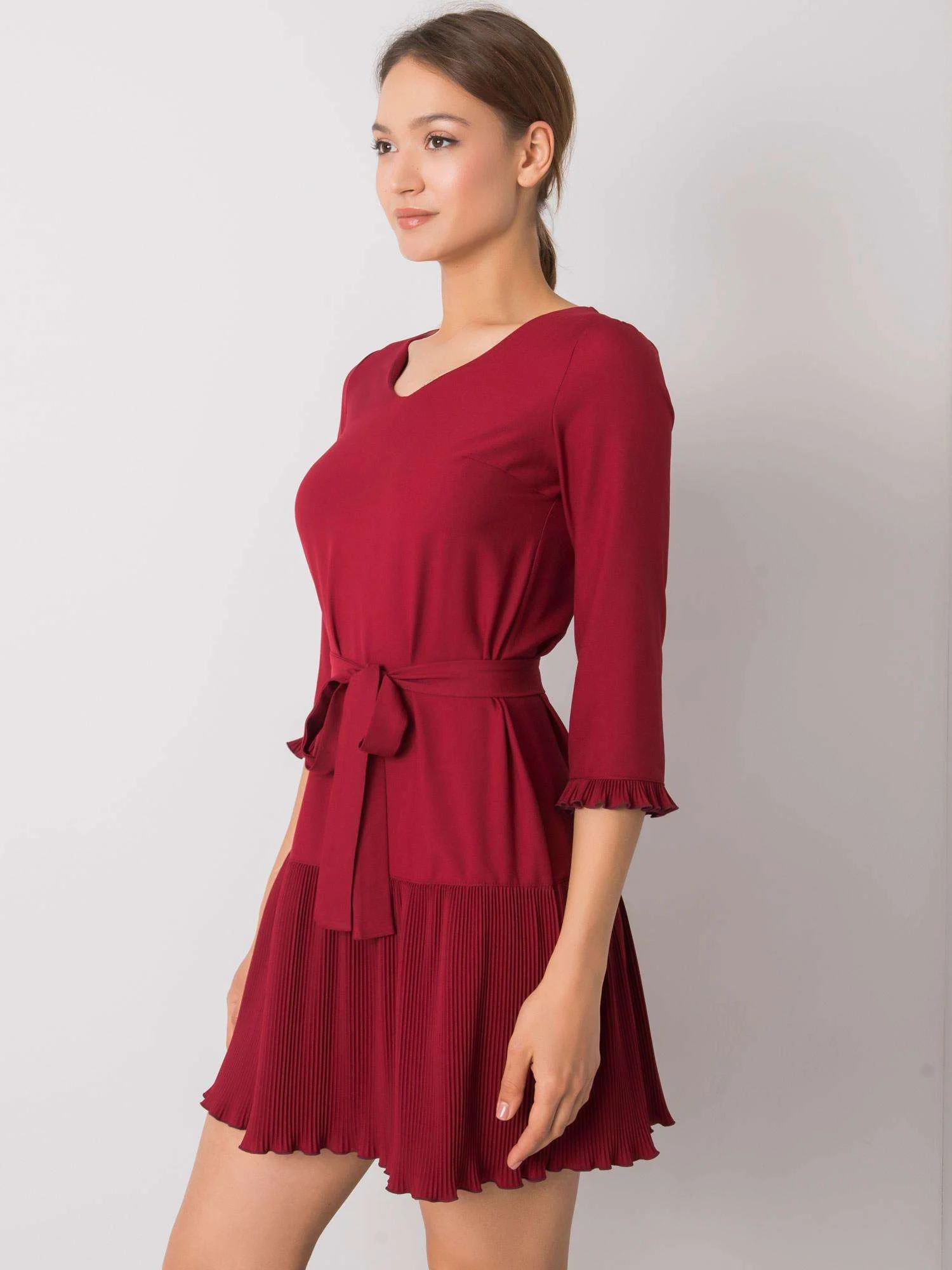 Rochie Dama Mini, Clasic, LAKERTA, Bordo de Ocazie Nunta - imagine 3