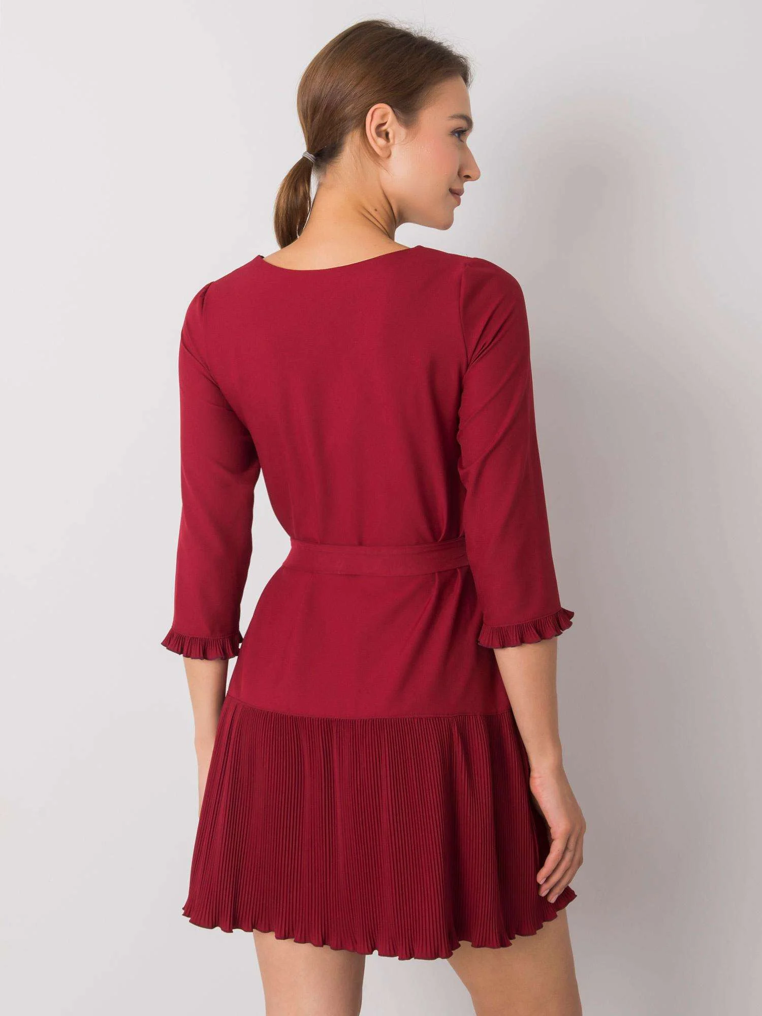 Rochie Dama Mini, Clasic, LAKERTA, Bordo de Ocazie Nunta - imagine 4