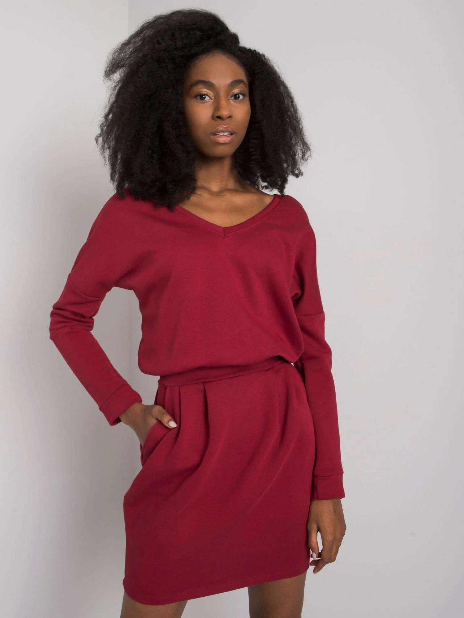 Rochie Dama Maxi, Rochie dreapta, RUE PARIS, Bordo Eleganta Office - Image 5