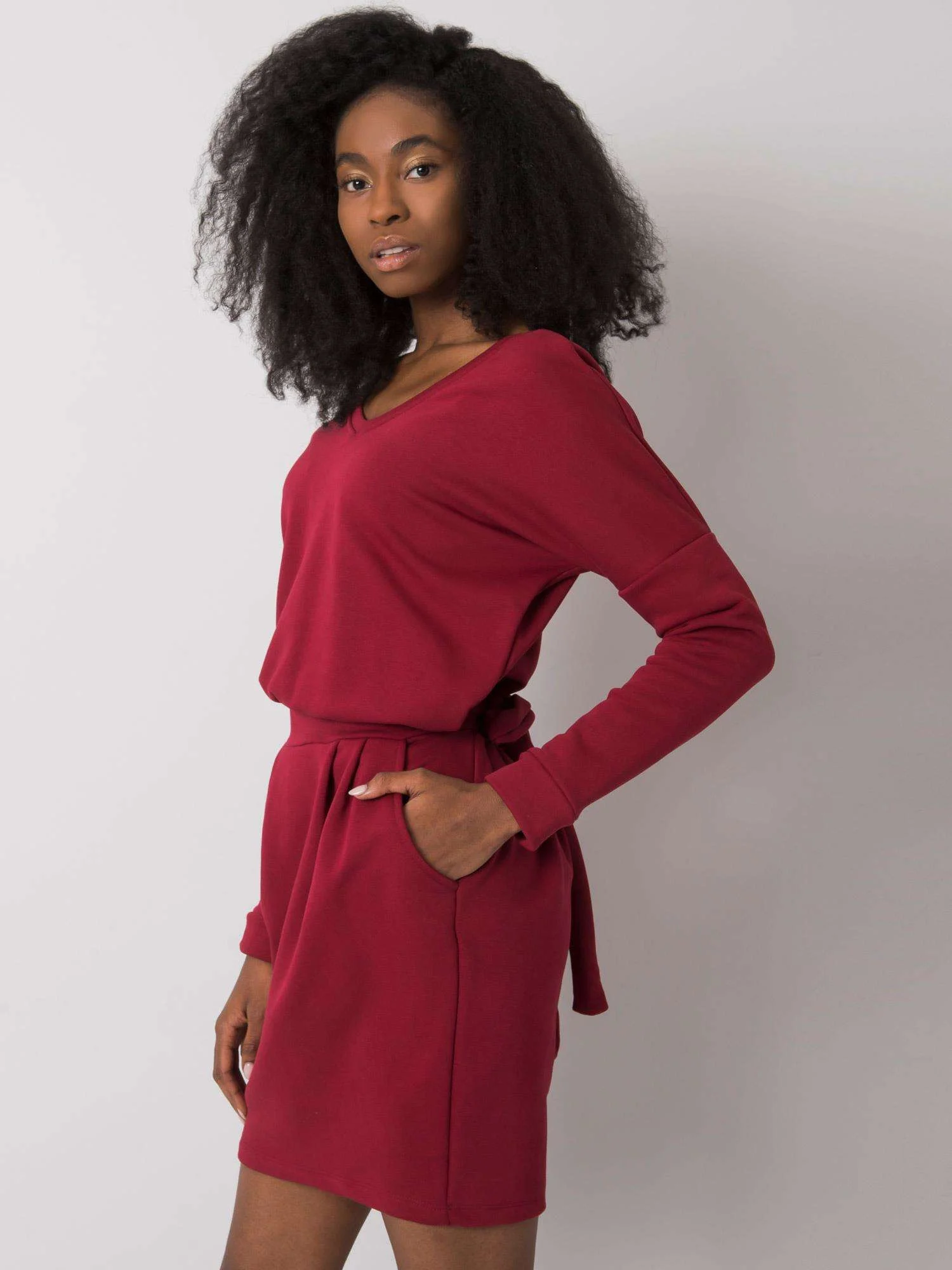 Rochie Dama Maxi, Rochie dreapta, RUE PARIS, Bordo Eleganta Office - Image 2